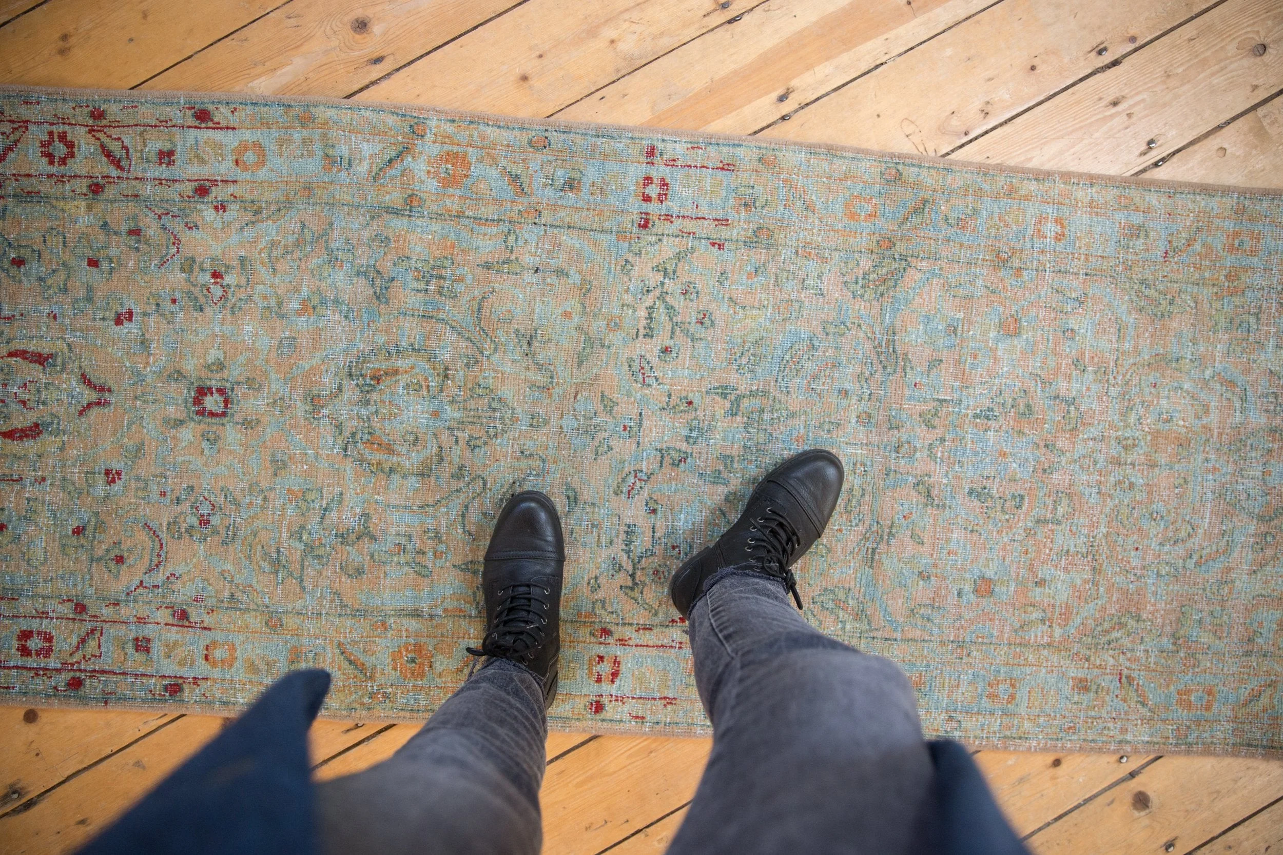 2.5x19 Vintage Distressed Sarouk Rug Runner - Image 2