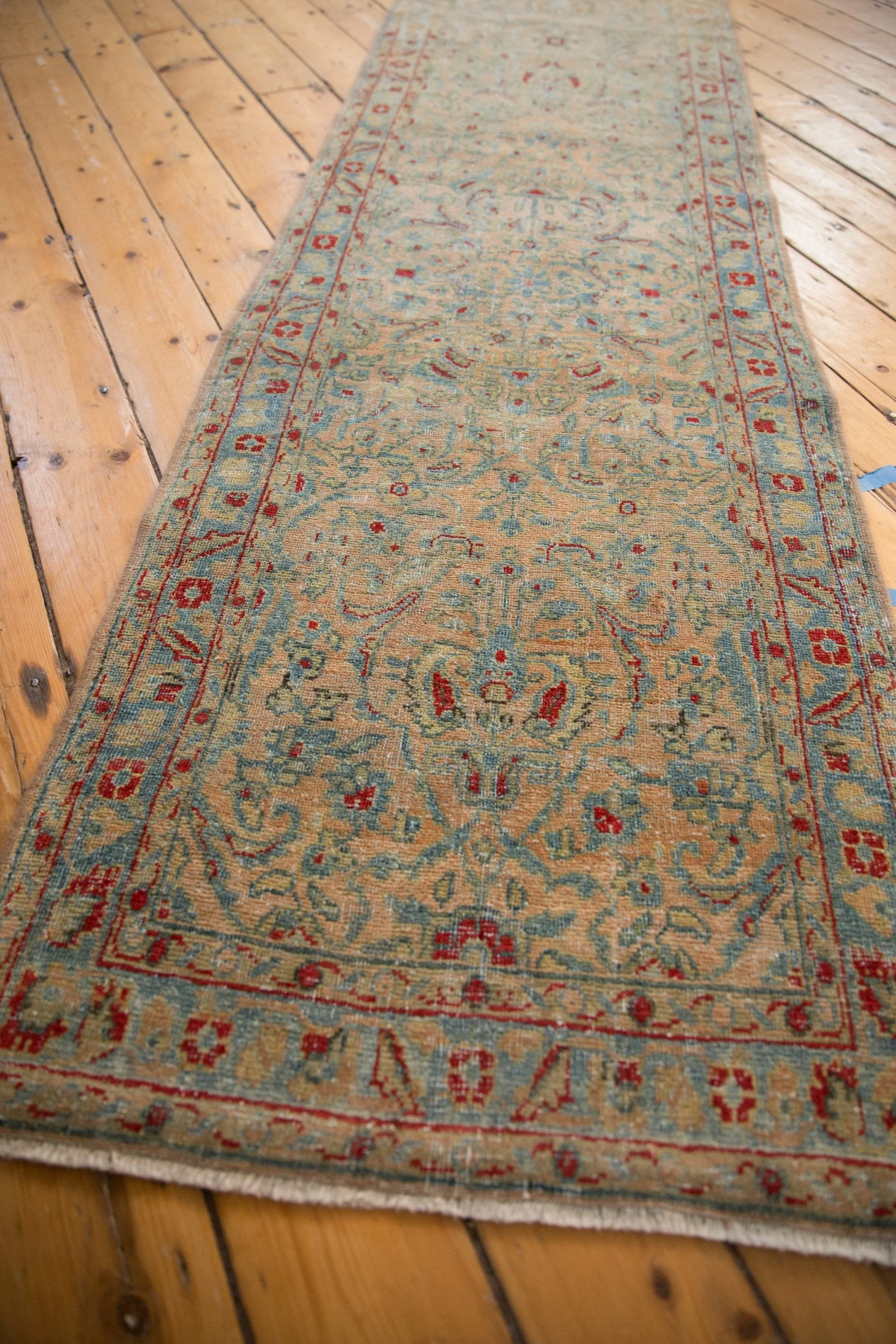 2.5x19 Vintage Distressed Sarouk Rug Runner - Image 4