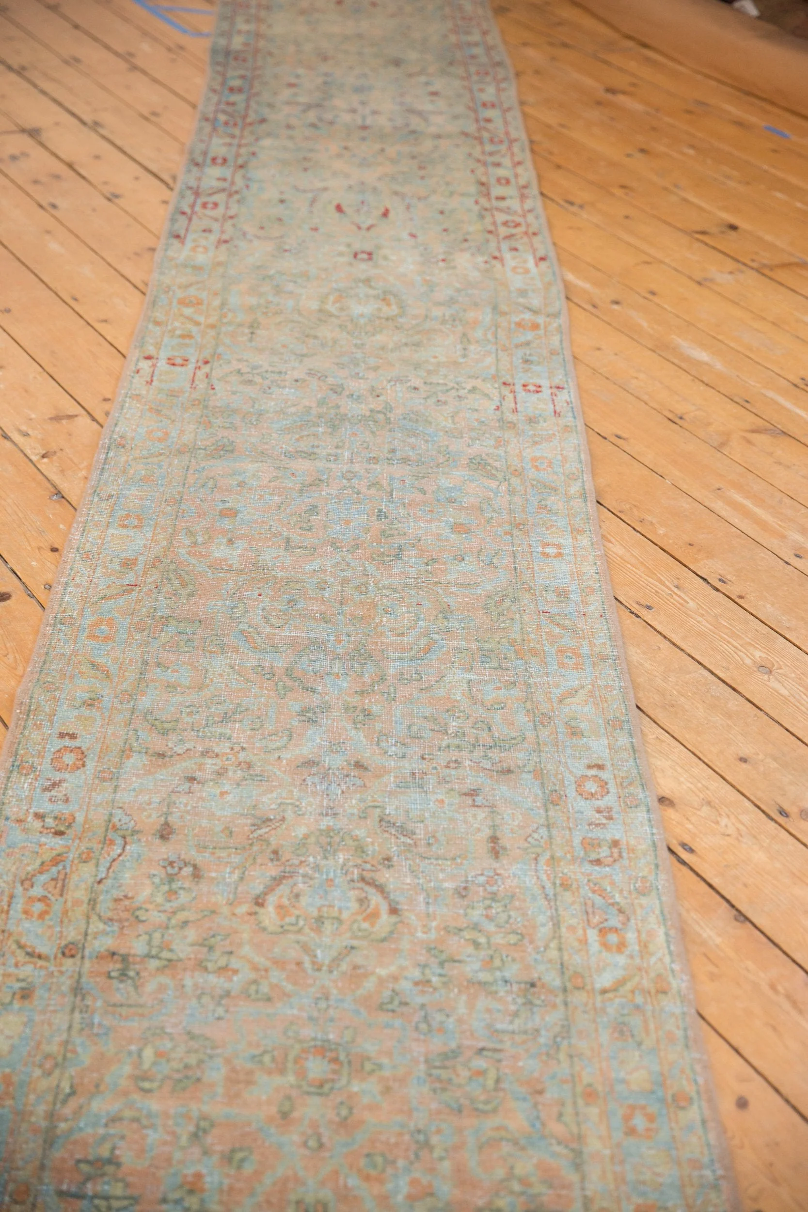 2.5x19 Vintage Distressed Sarouk Rug Runner - Image 9