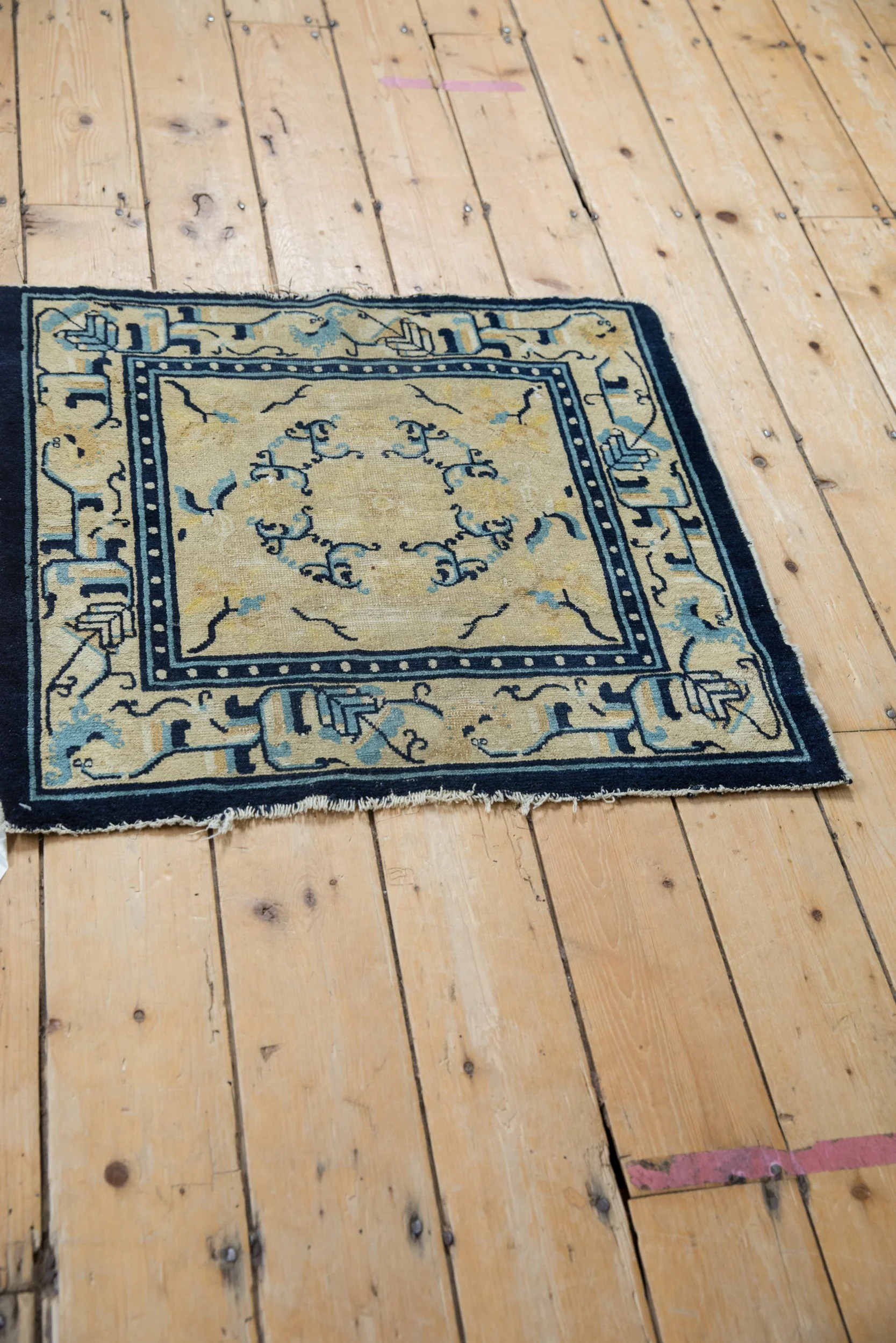 2.5x2.5 Antique Peking Square Rug Mat - Image 5