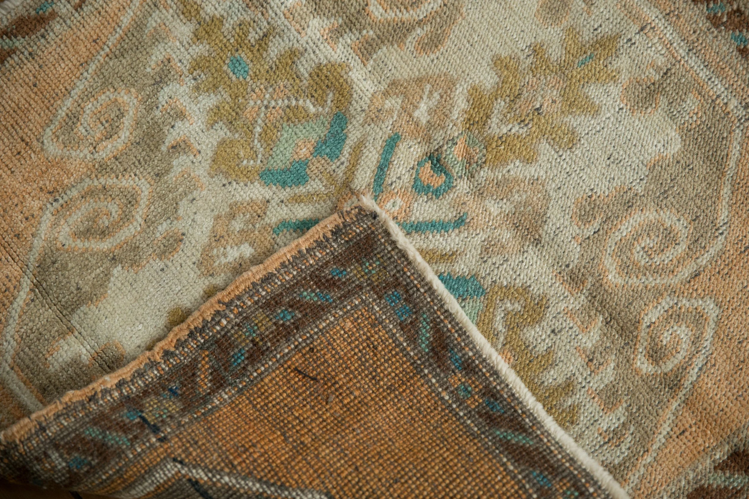 2.5x2.5 Vintage Distressed Oushak Square Rug Mat - Image 7