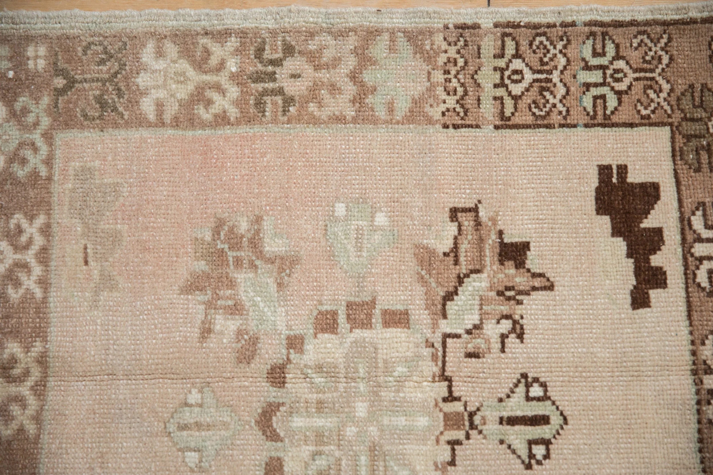 2.5x2.5 Vintage Distressed Oushak Square Rug Mat - Image 3