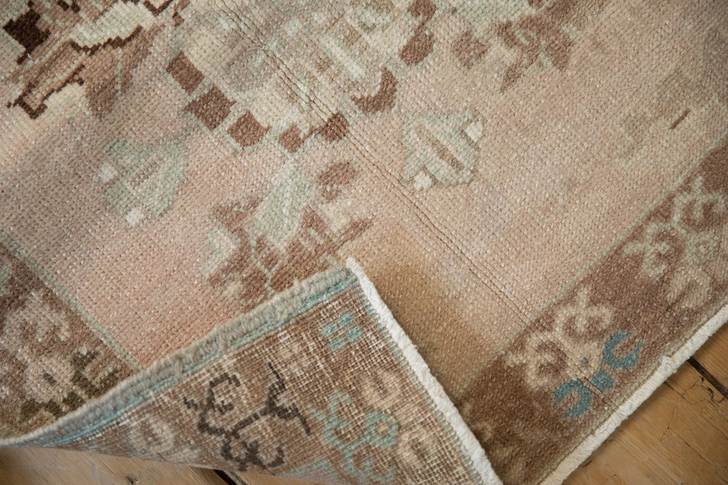 2.5x2.5 Vintage Distressed Oushak Square Rug Mat - Image 7