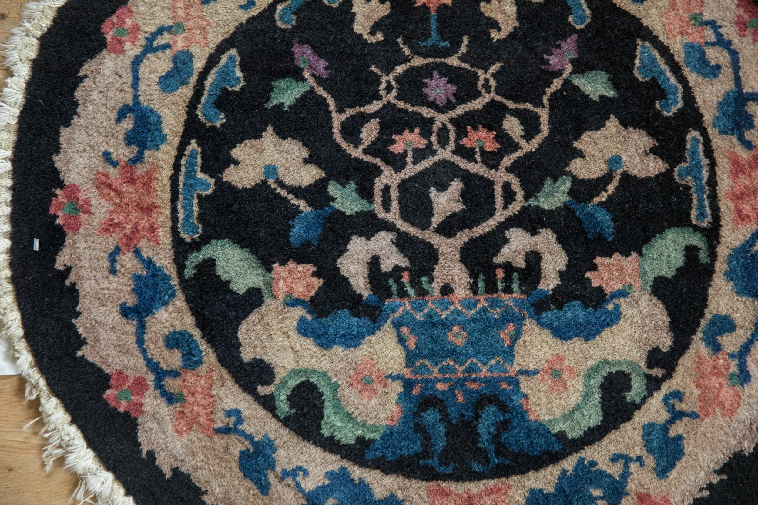2.5x2.5 Vintage Nichols Art Deco Round Rug Mat - Image 3