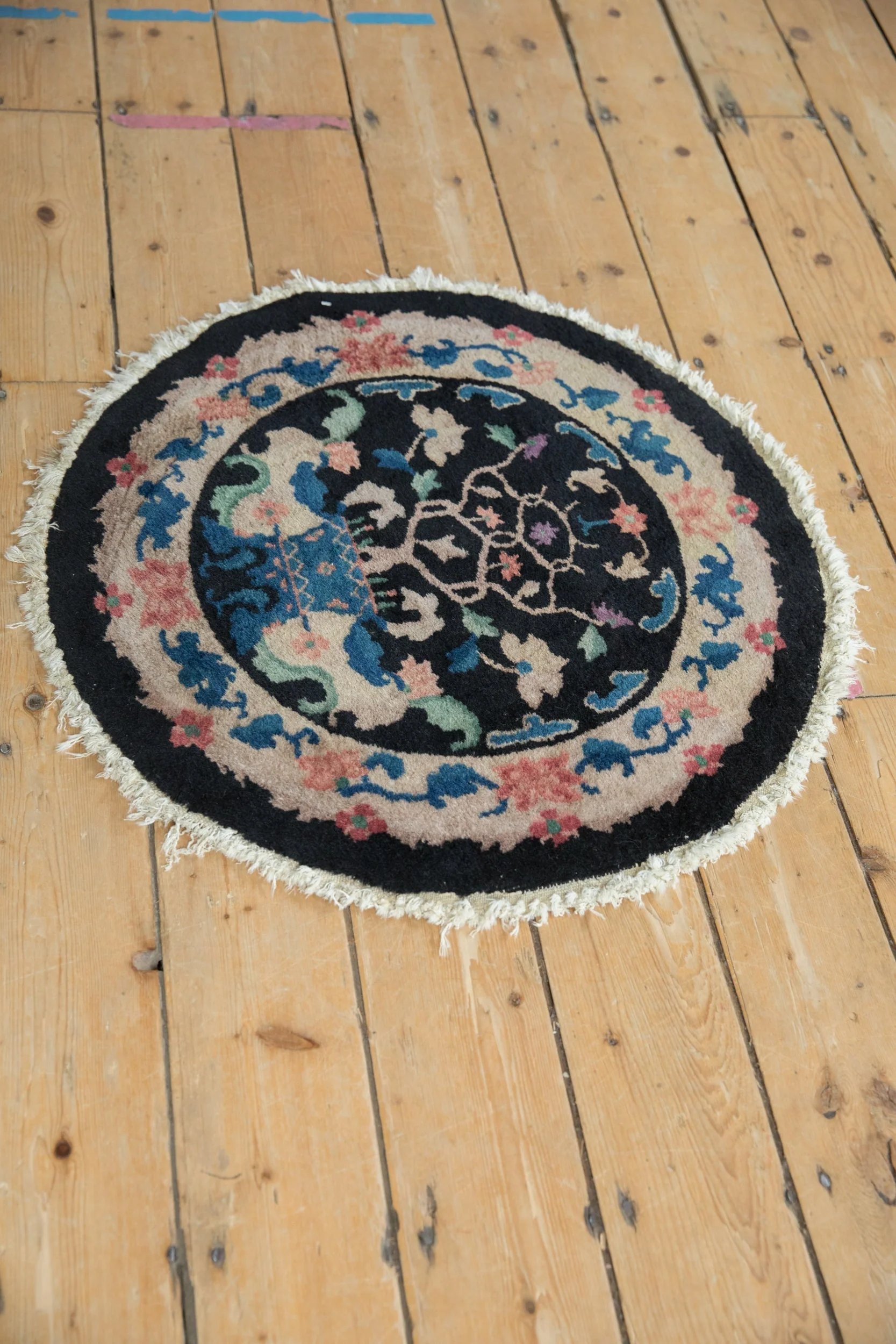2.5x2.5 Vintage Nichols Art Deco Round Rug Mat - Image 4