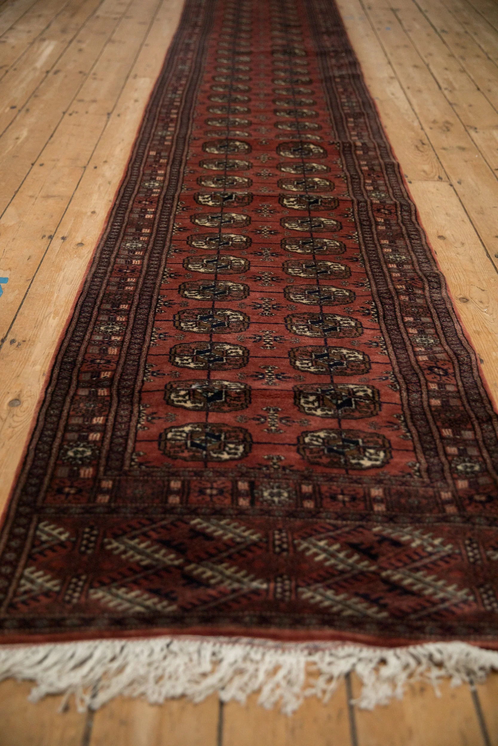 2.5x24.5 Vintage Fine Bokhara Rug Runner - Image 10
