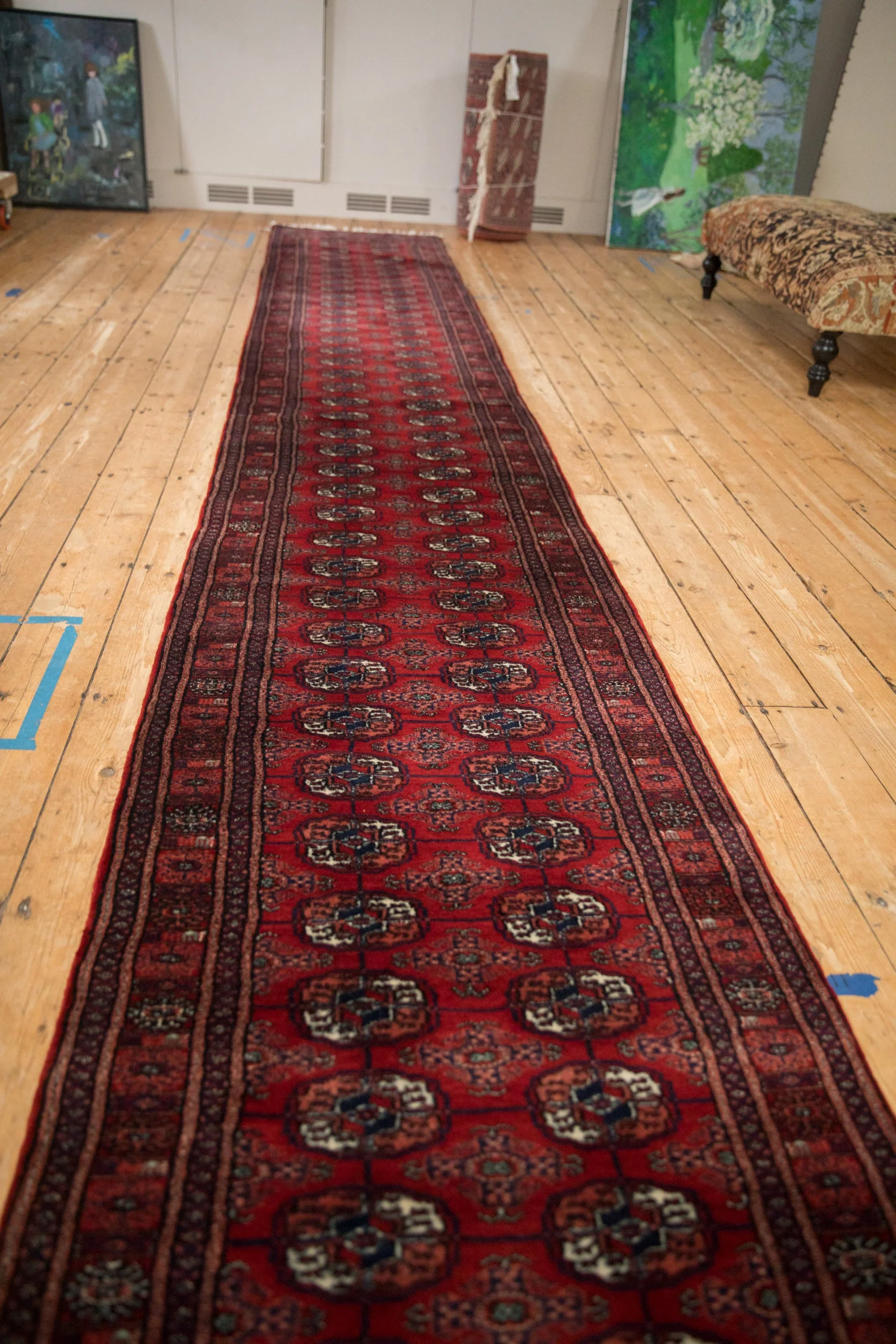 2.5x24 Vintage Fine Bokhara Rug Runner - Image 11