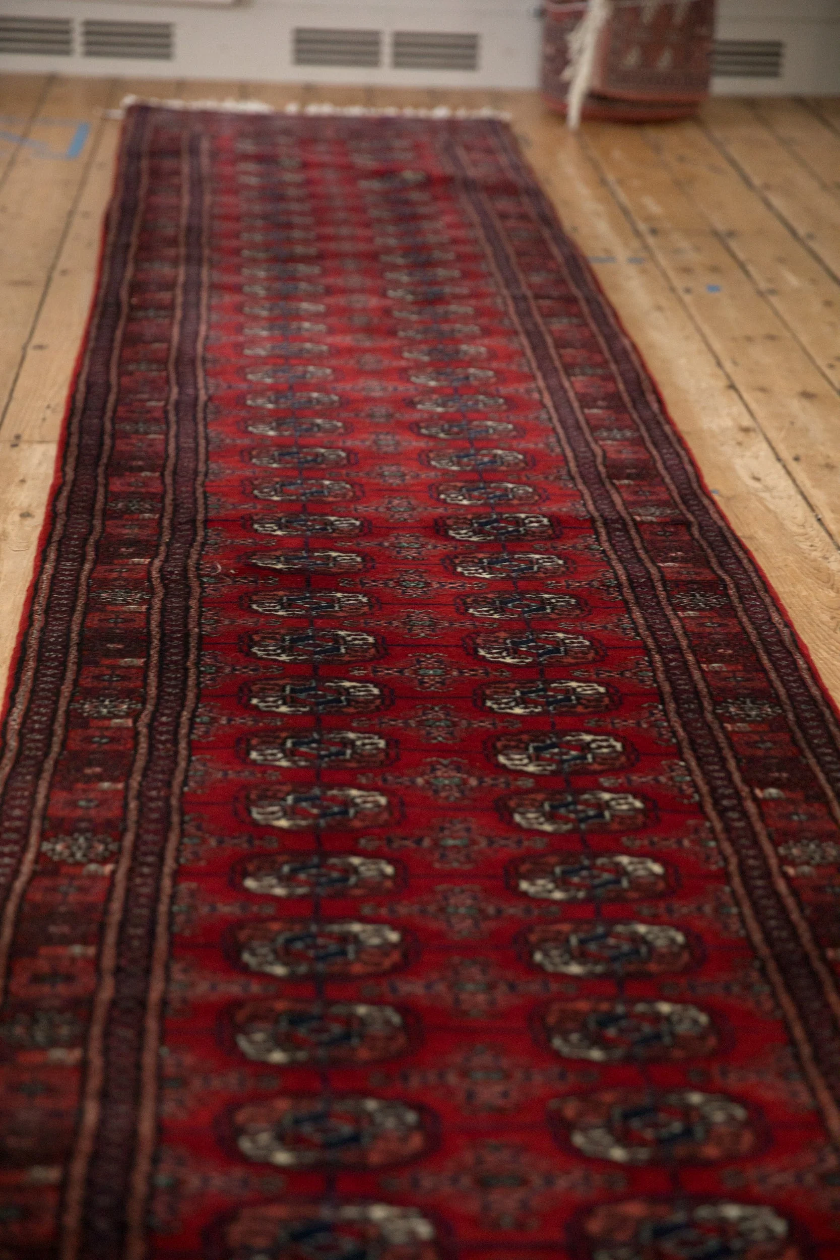 2.5x24 Vintage Fine Bokhara Rug Runner - Image 8