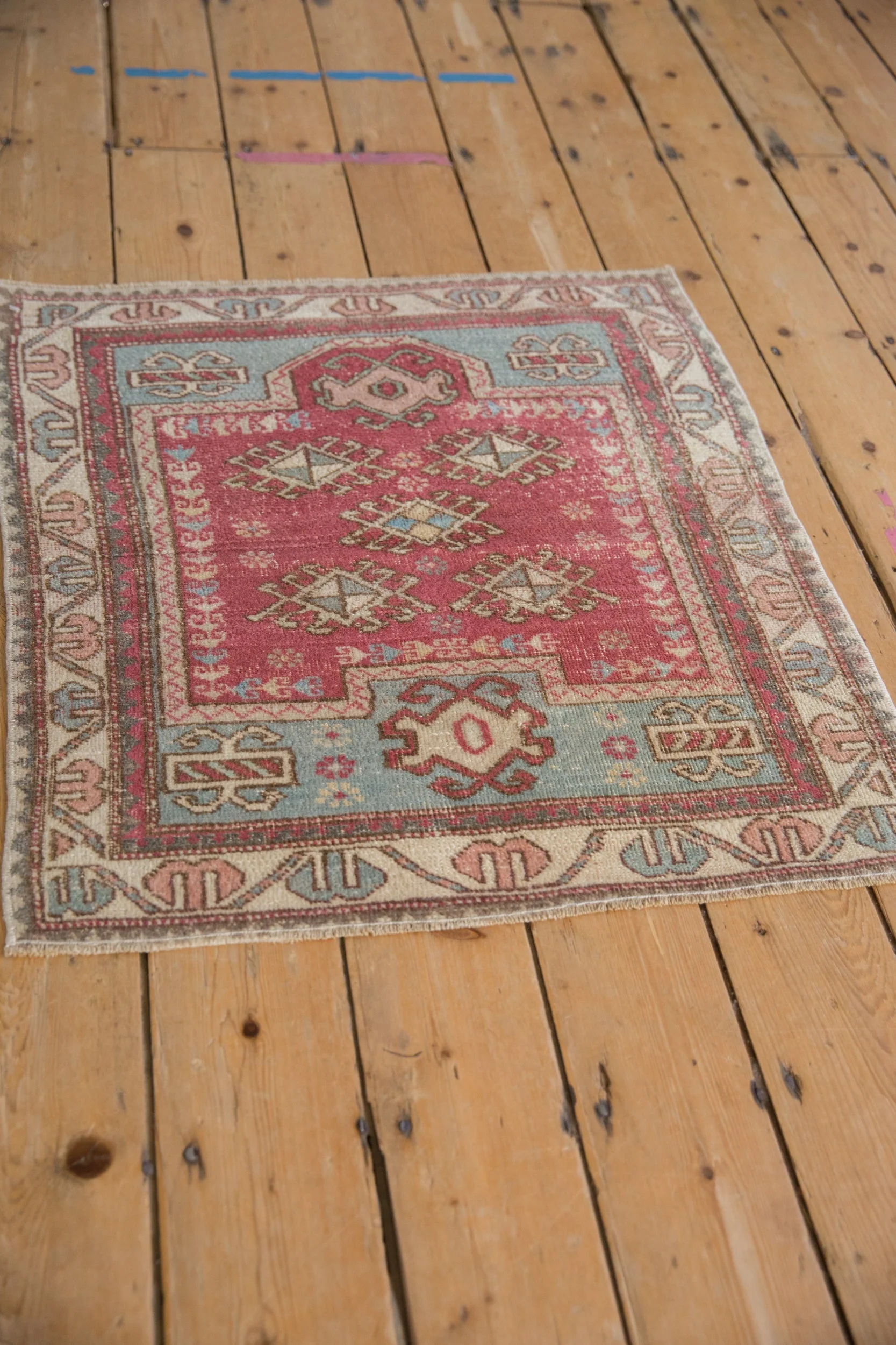 2.5x3 Vintage Distressed Oushak Square Rug - Image 3