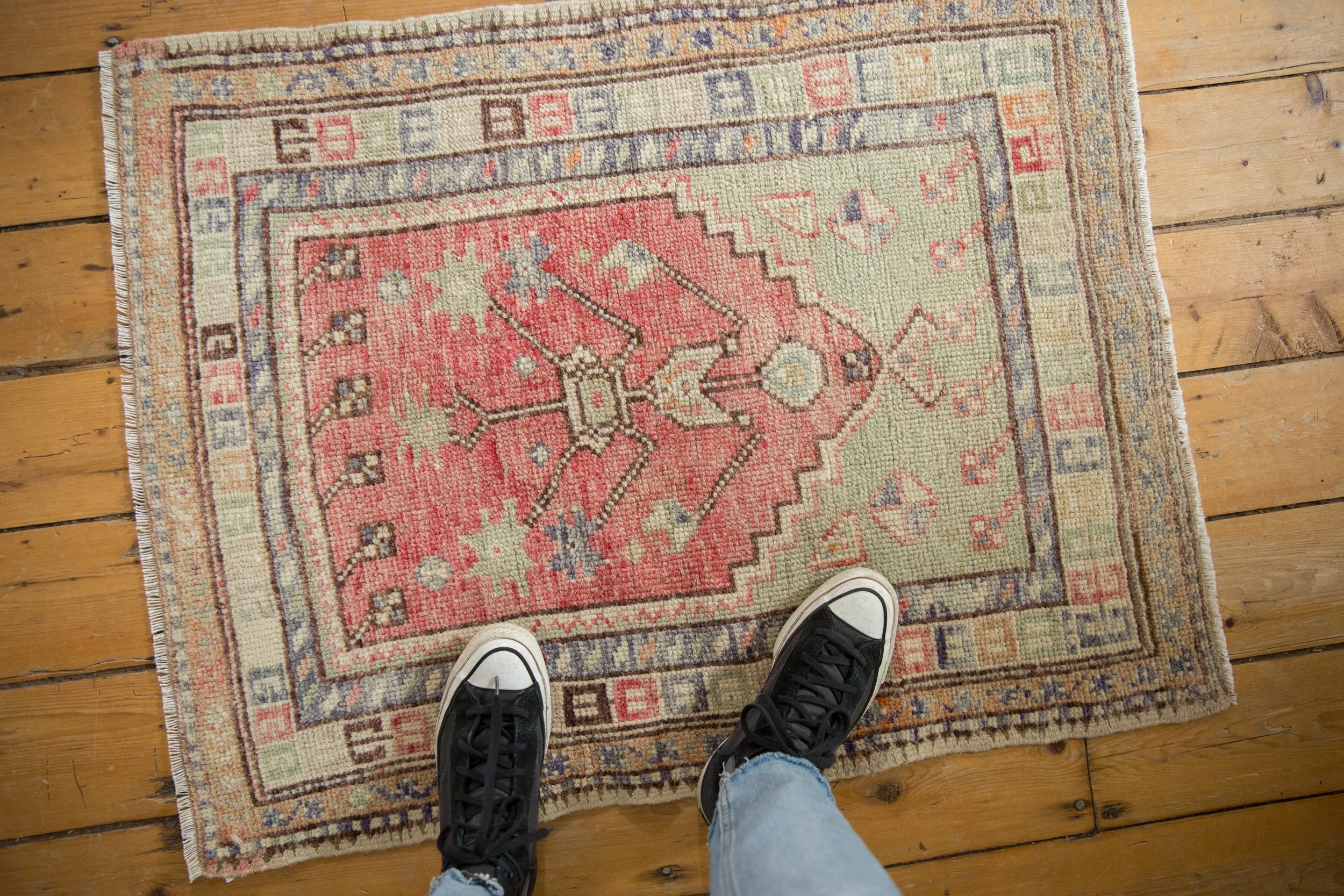 2.5x3 Vintage Distressed Oushak Square Rug - Image 2
