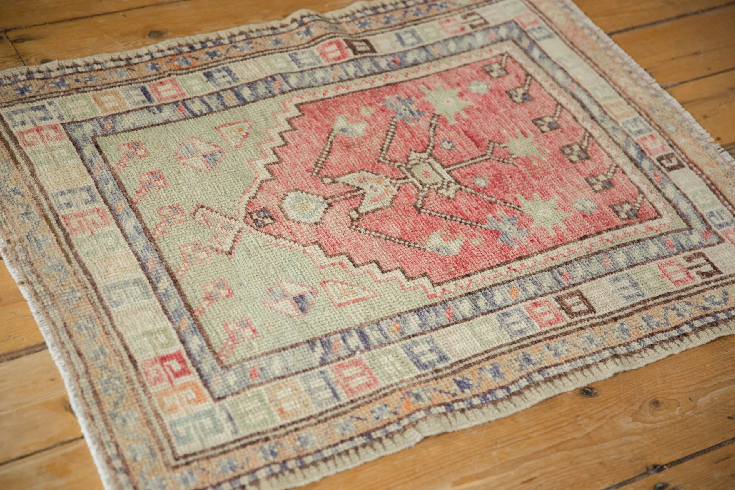 2.5x3 Vintage Distressed Oushak Square Rug - Image 4