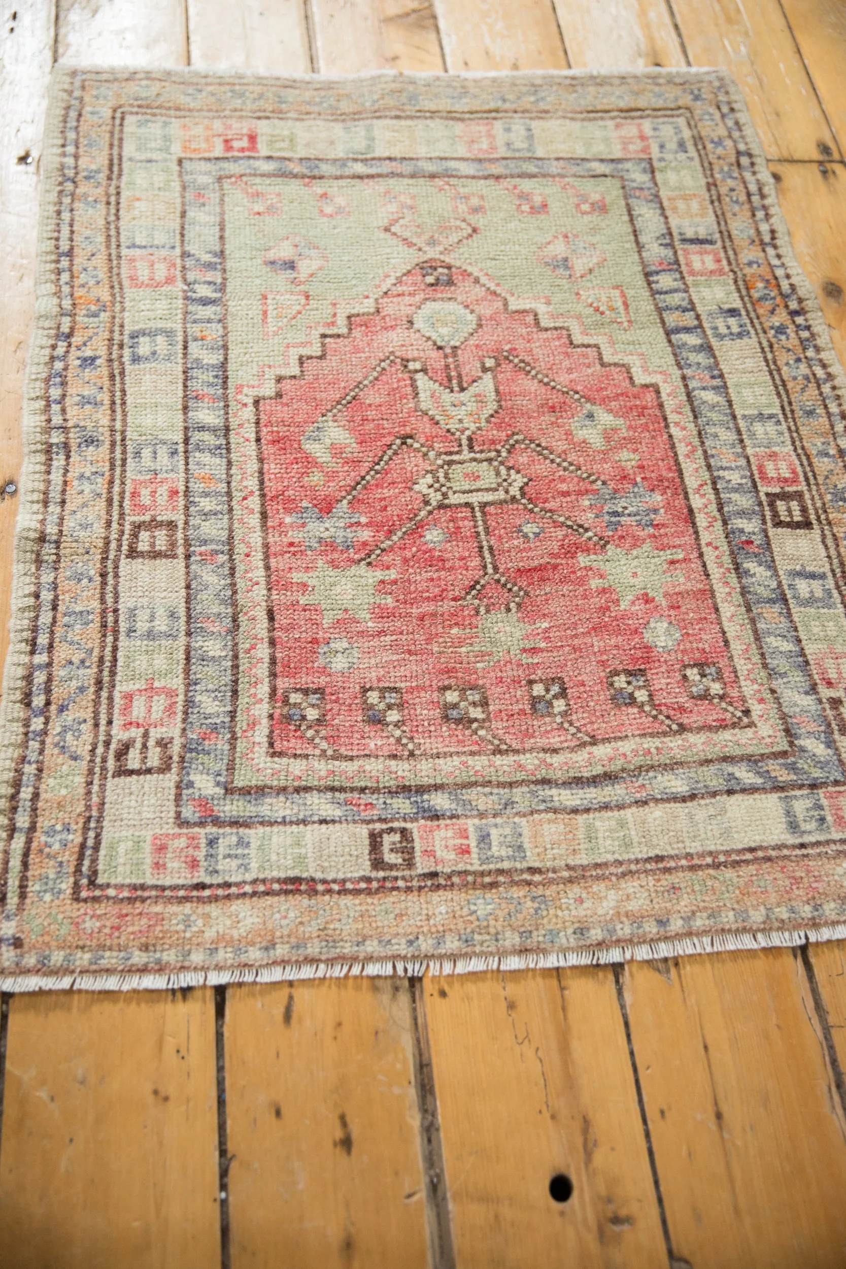 2.5x3 Vintage Distressed Oushak Square Rug - Image 5