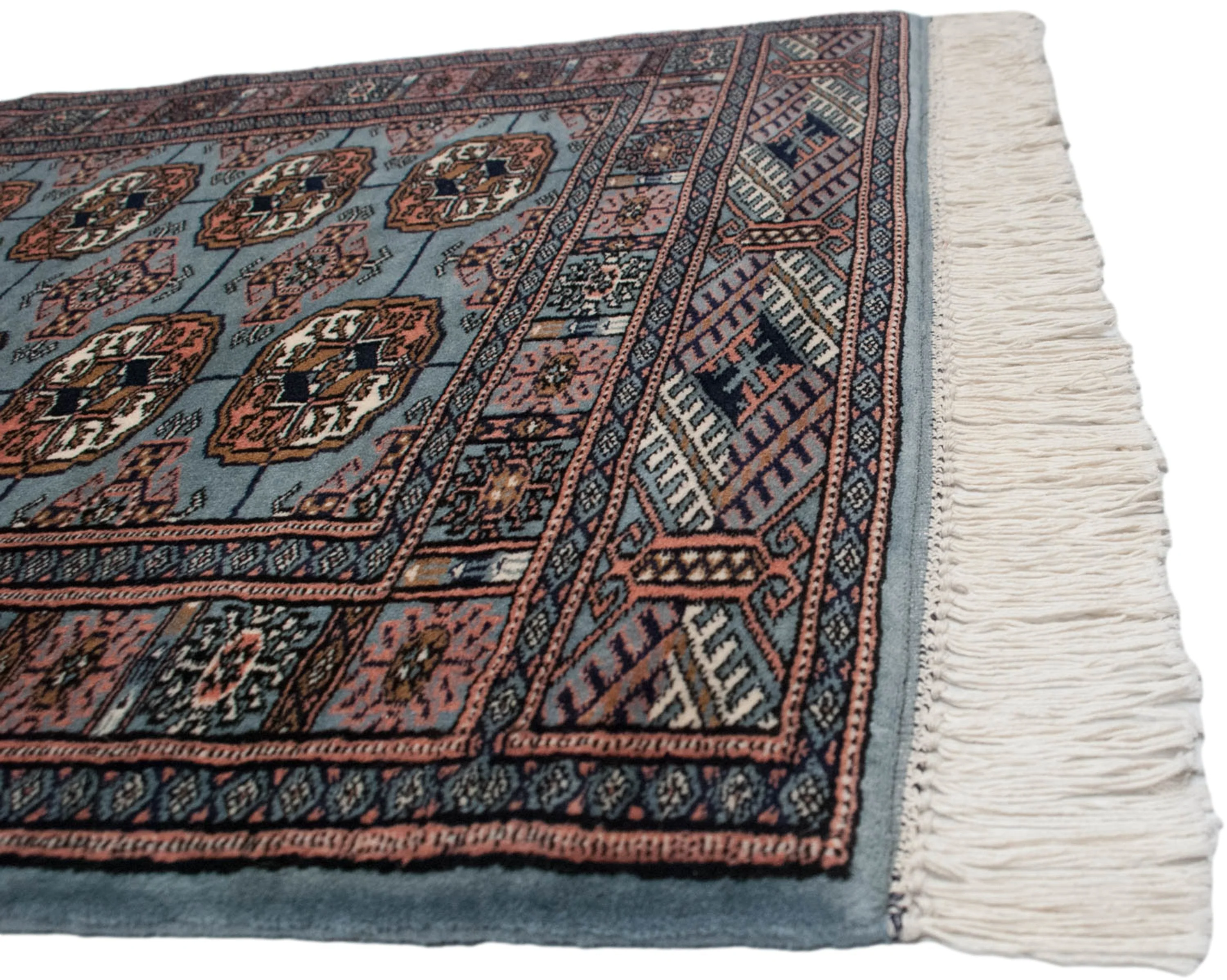 2.5x3 Vintage Fine Bokhara Square Rug - Image 11