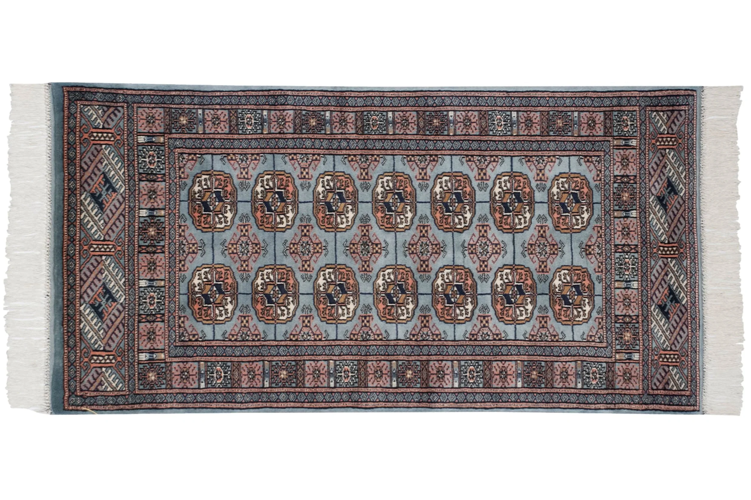 2.5x3 Vintage Fine Bokhara Square Rug - Image 2