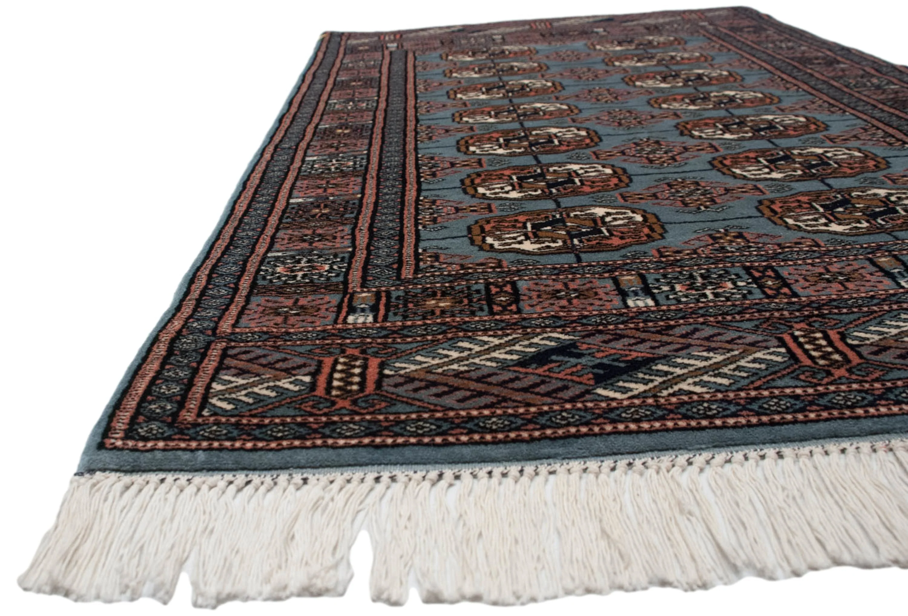 2.5x3 Vintage Fine Bokhara Square Rug - Image 7