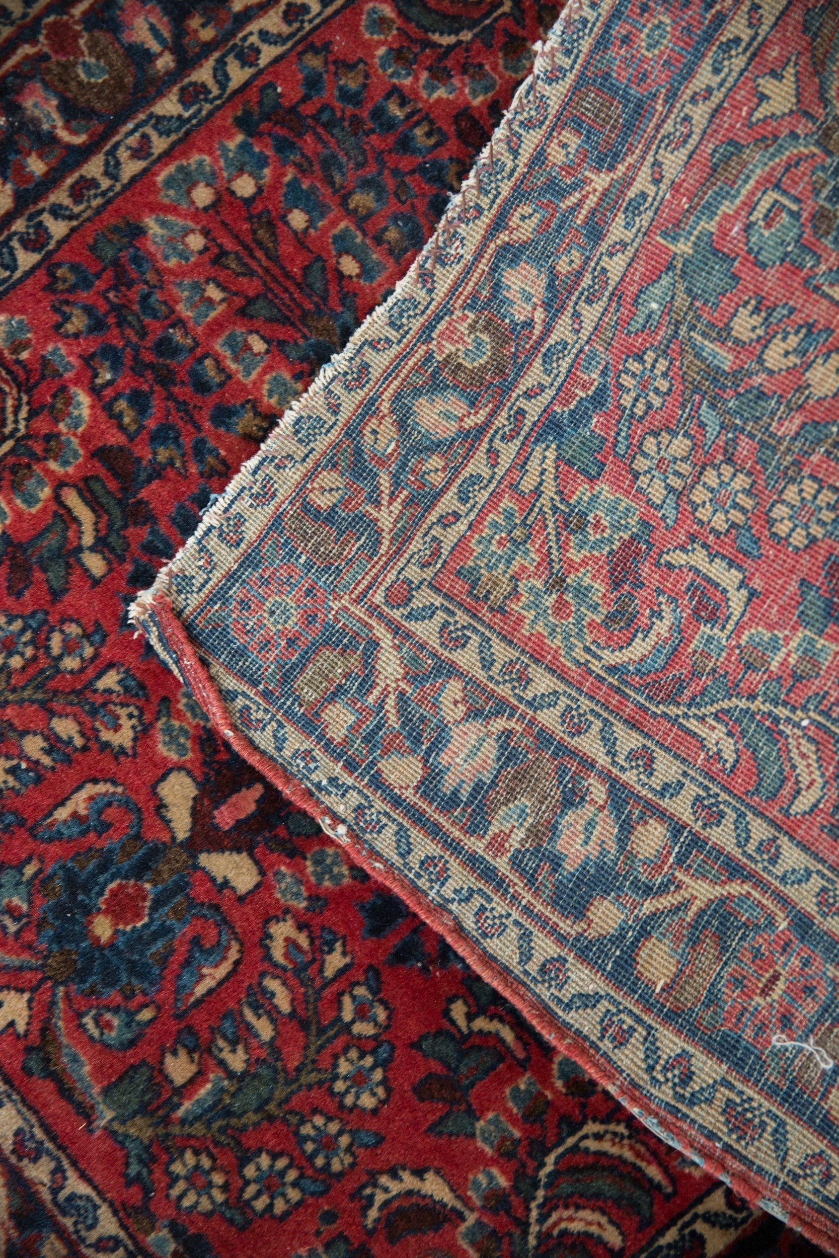 2.5x3 Vintage Fine German Sarouk Square Rug - Image 8