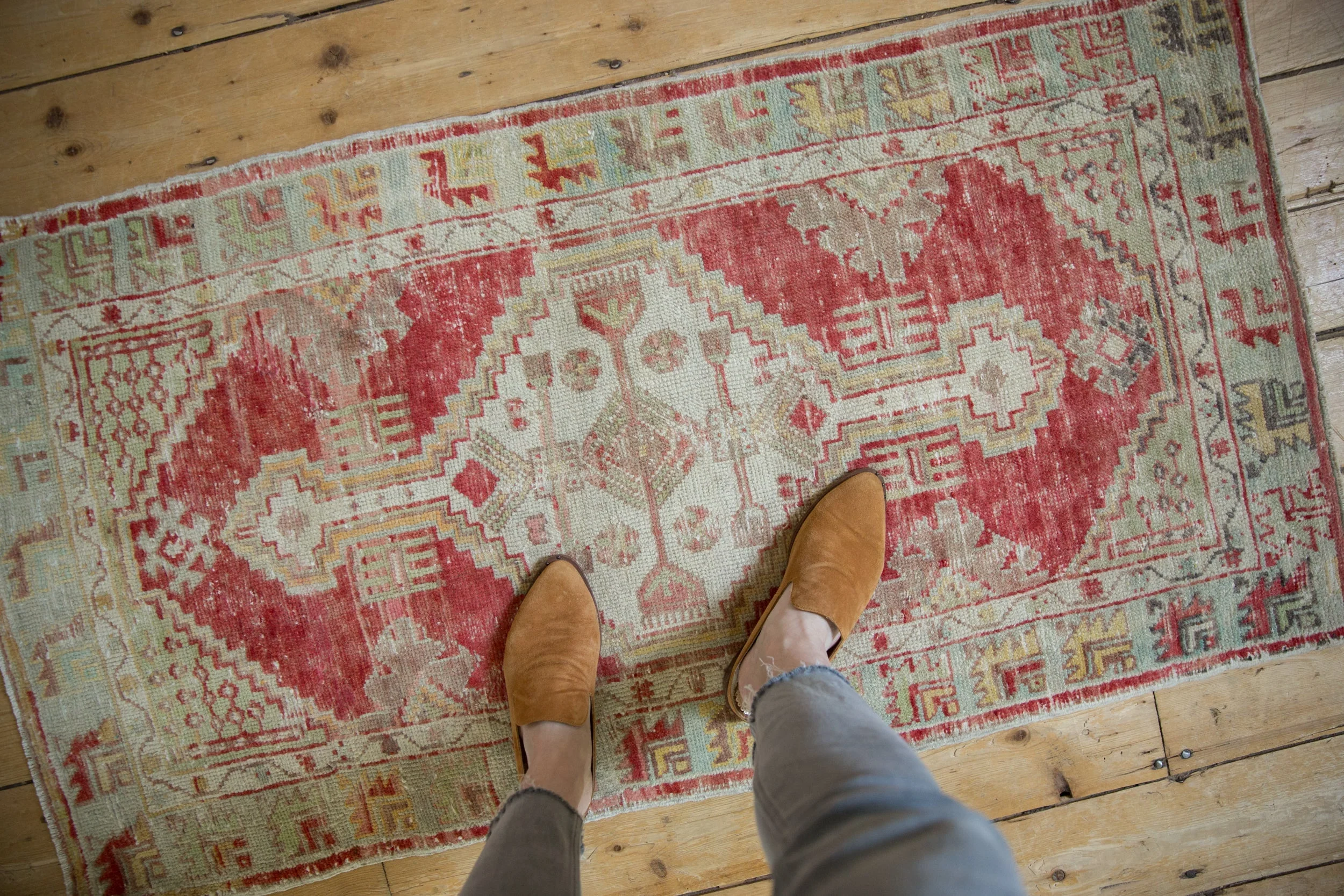 2.5x4.5 Vintage Distressed Oushak Rug - Image 2