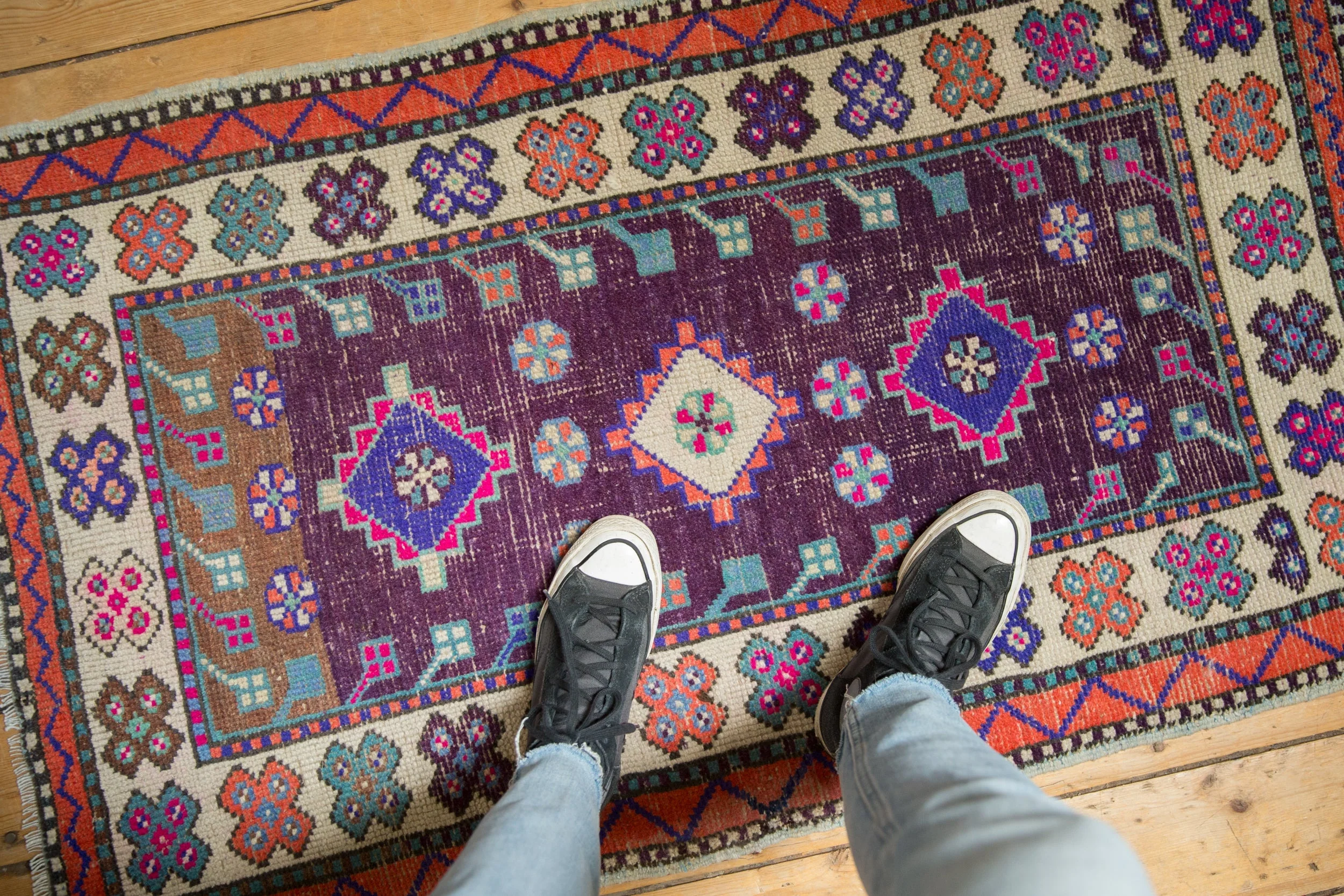 2.5x4.5 Vintage Distressed Oushak Rug - Image 2