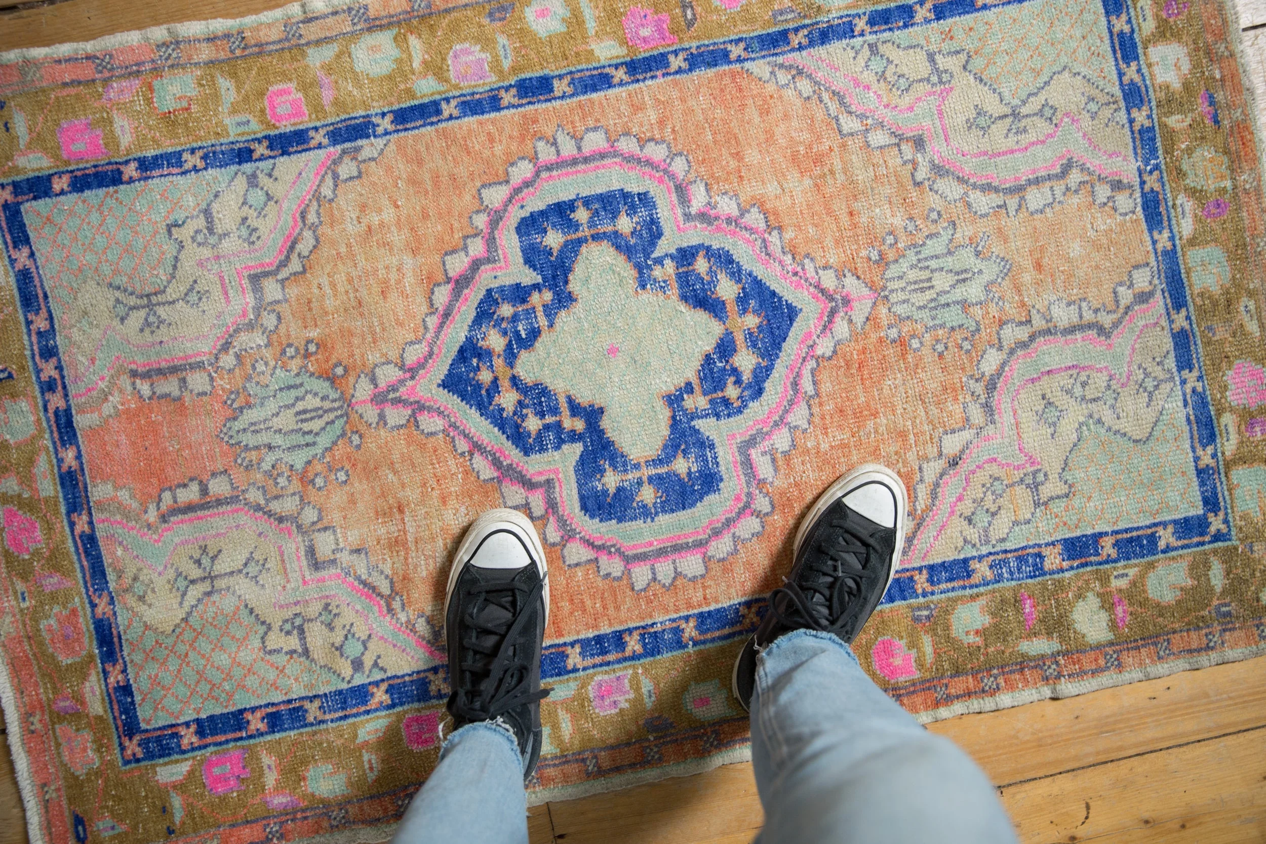 2.5x4.5 Vintage Distressed Oushak Rug - Image 2