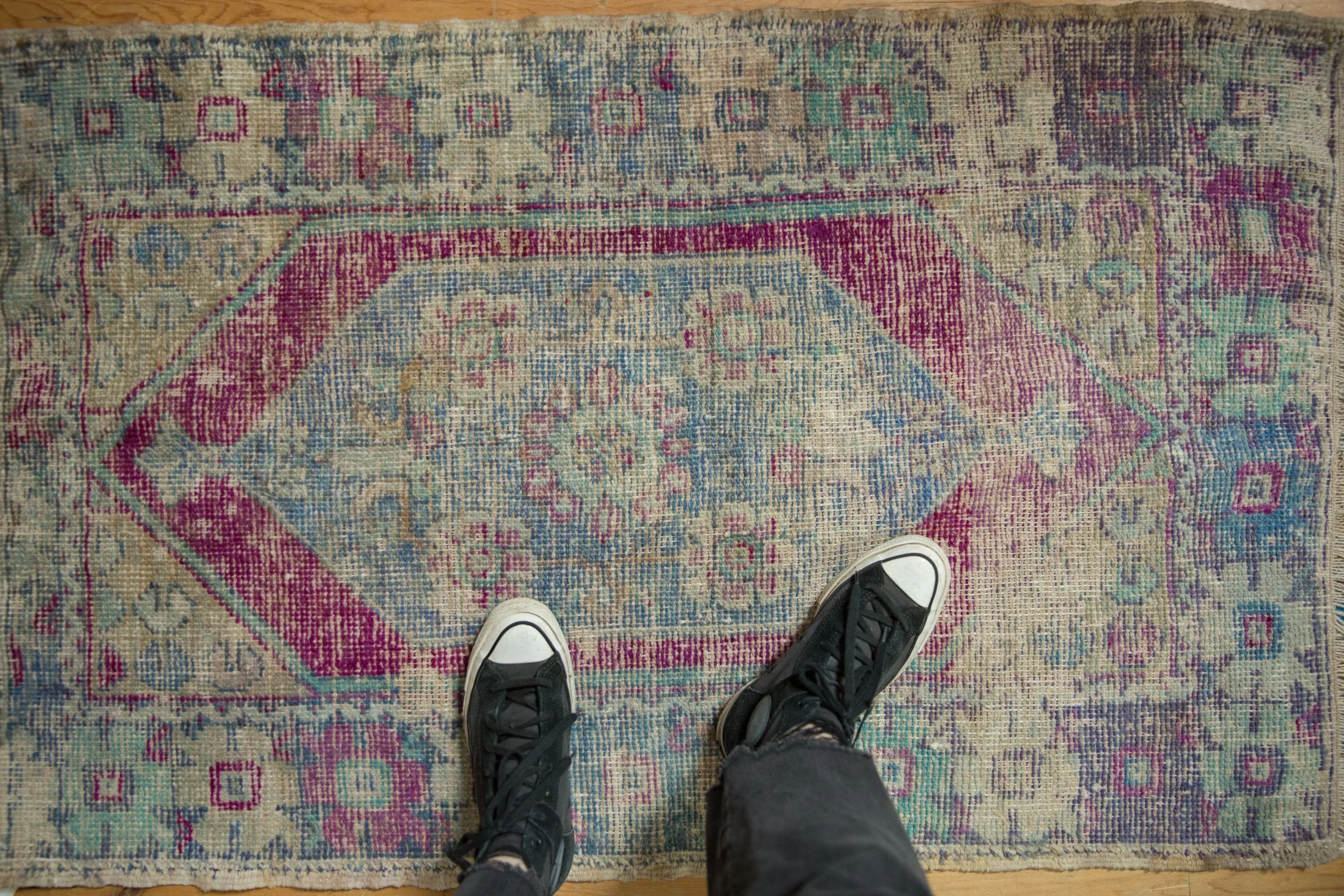 2.5x4.5 Vintage Distressed Oushak Rug - Image 2