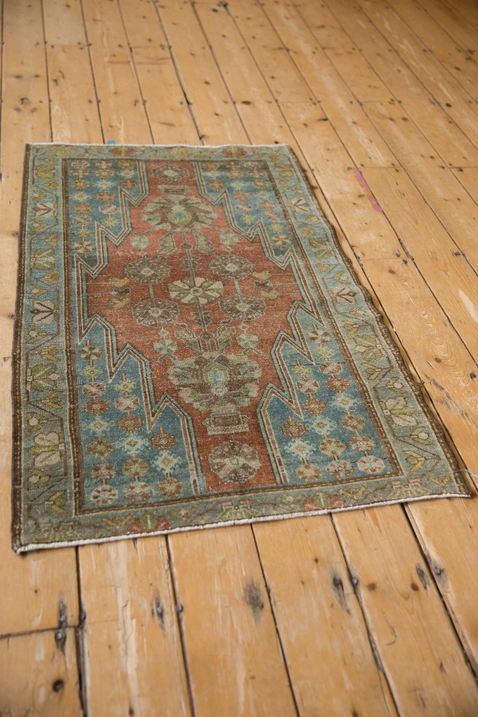 2.5x4 Vintage Distressed Mazlaghan Rug - Image 6