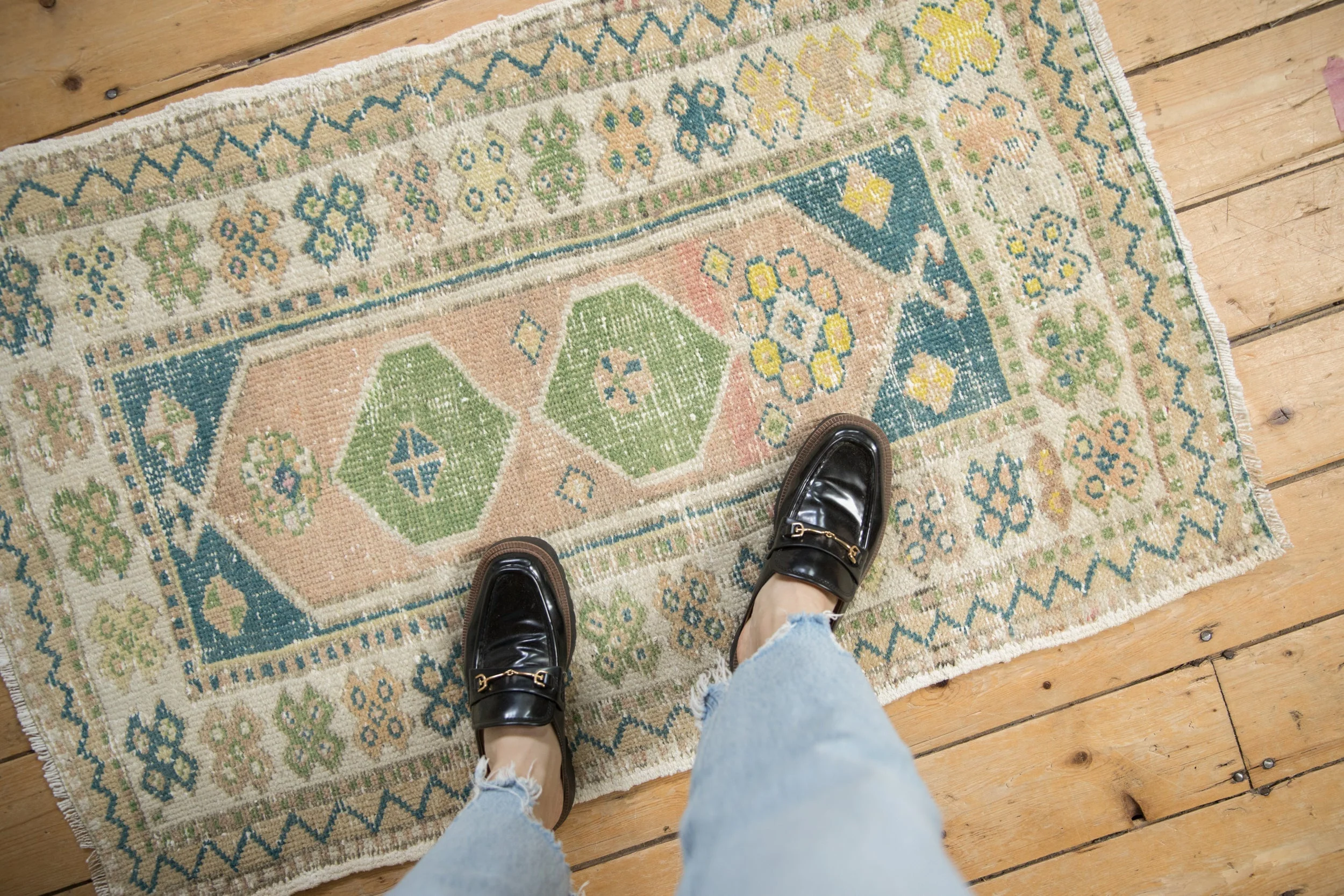 2.5x4 Vintage Distressed Oushak Rug - Image 2