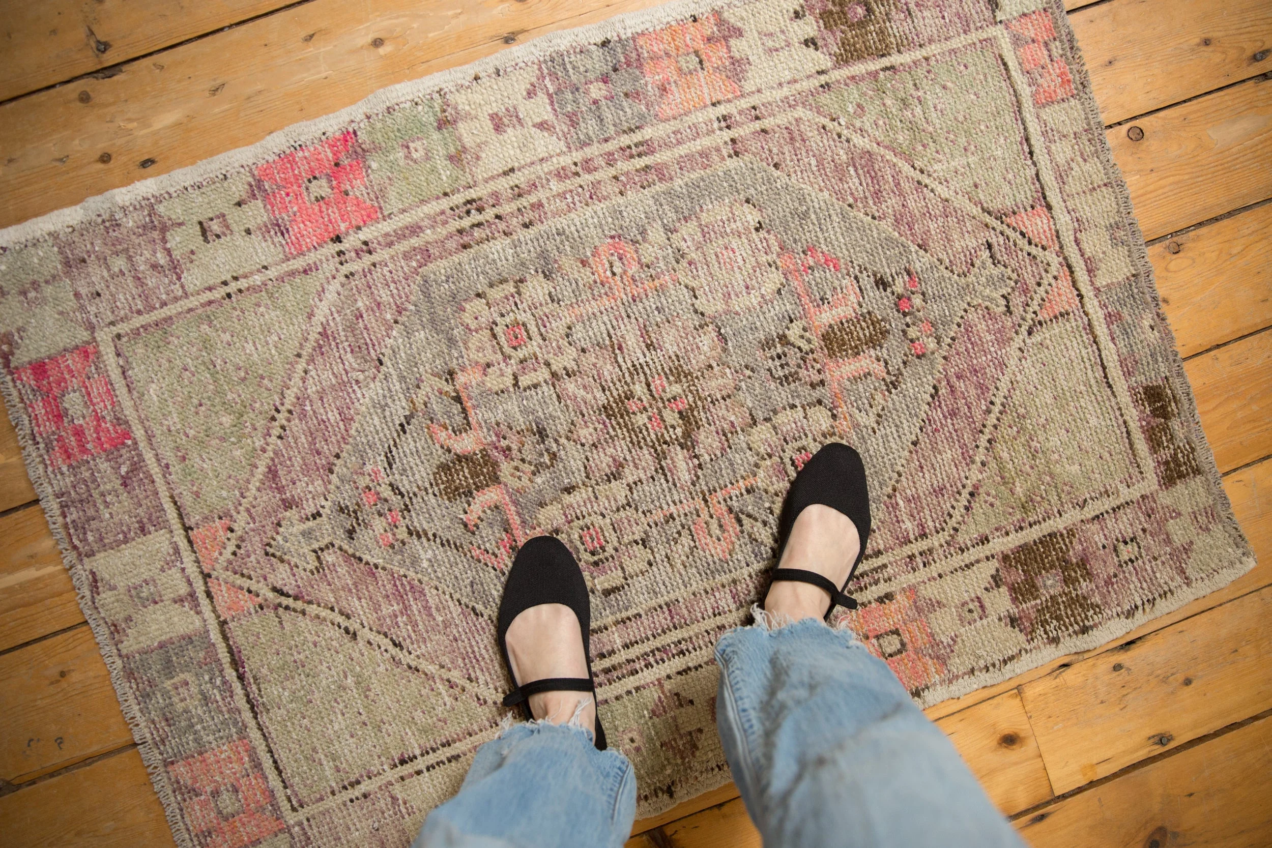 2.5x4 Vintage Distressed Oushak Rug - Image 2