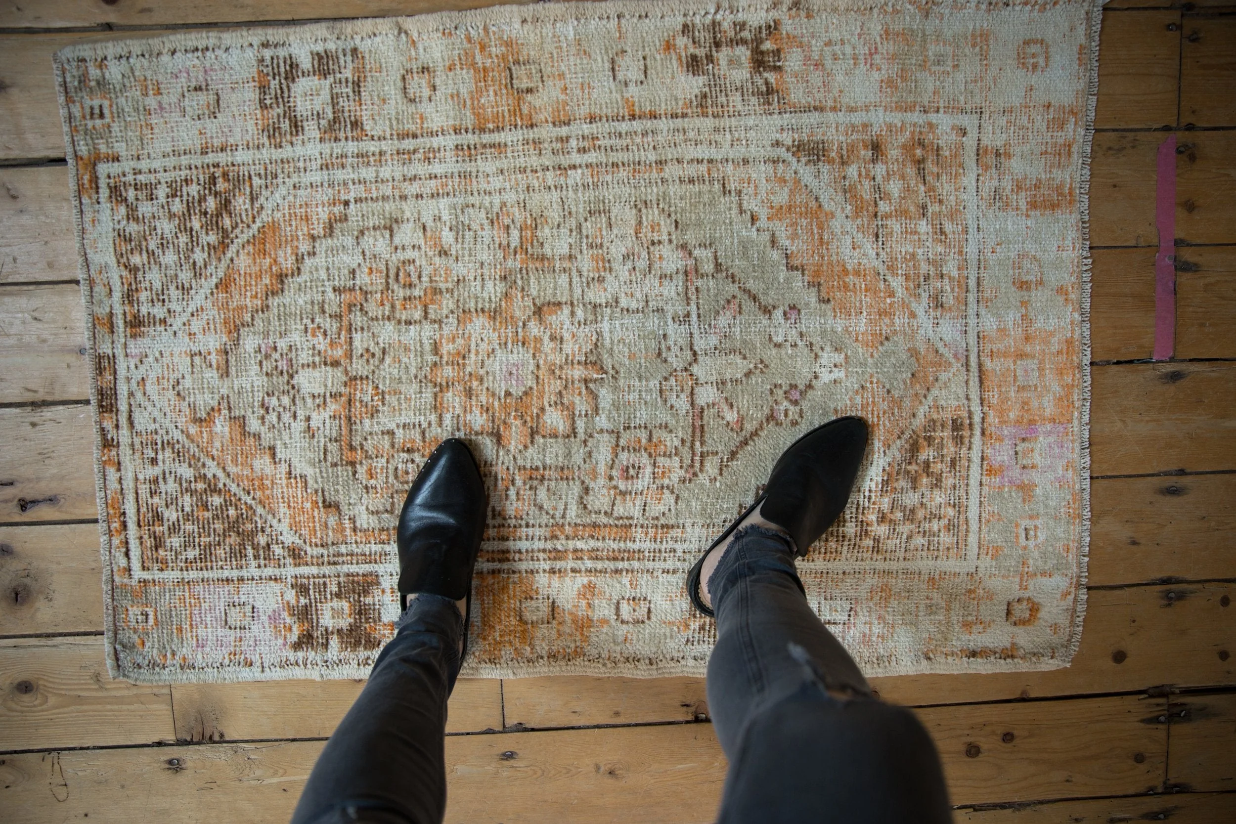 2.5x4 Vintage Distressed Oushak Rug - Image 2