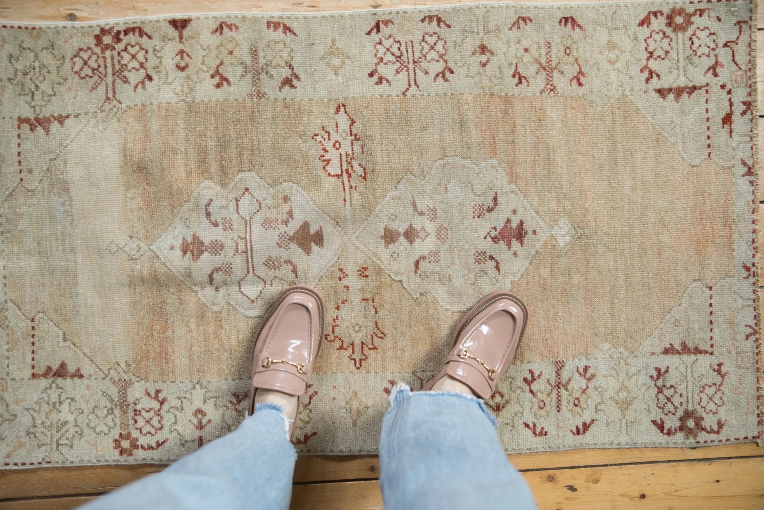 2.5x4 Vintage Distressed Oushak Rug - Image 2