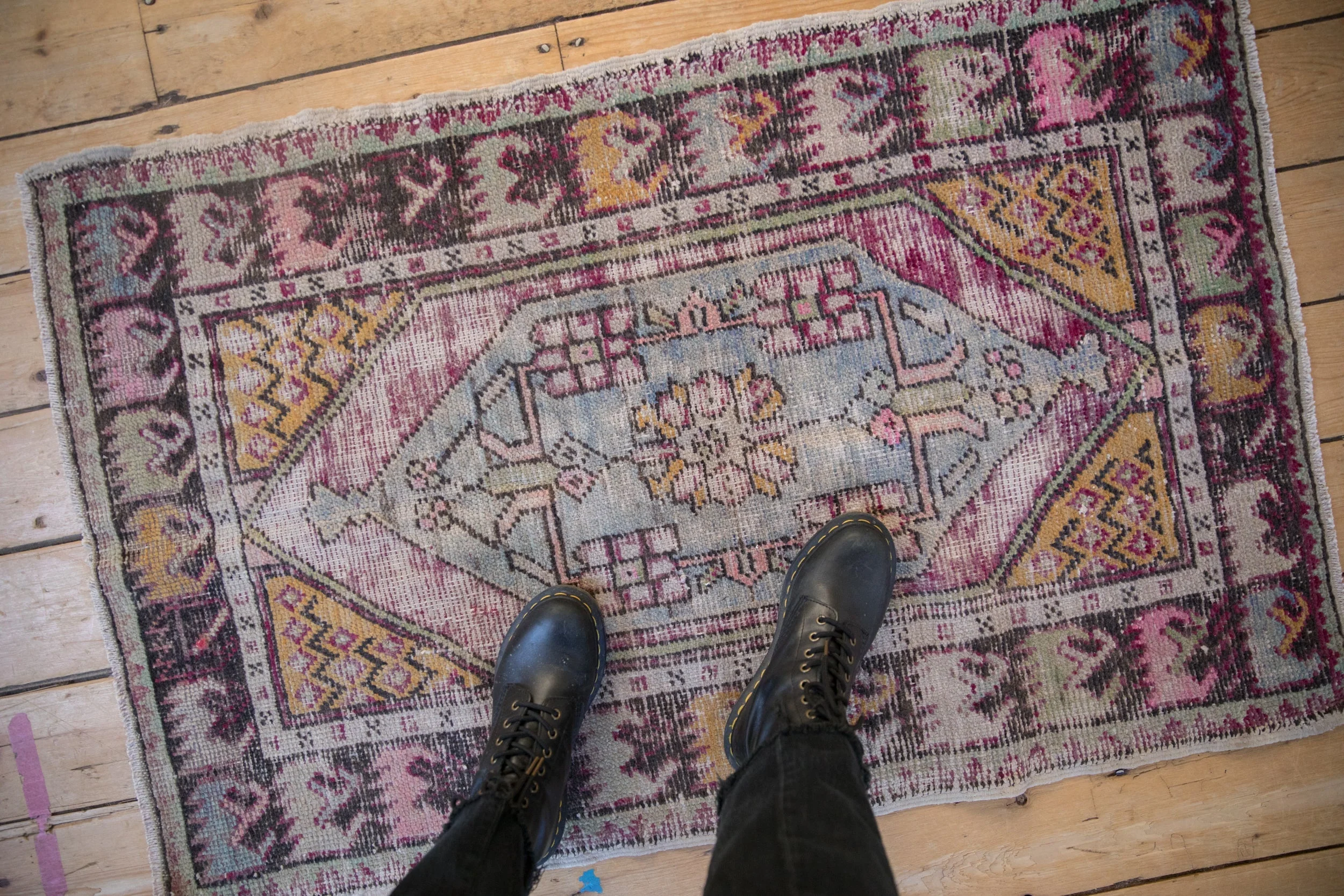2.5x4 Vintage Distressed Oushak Rug - Image 2