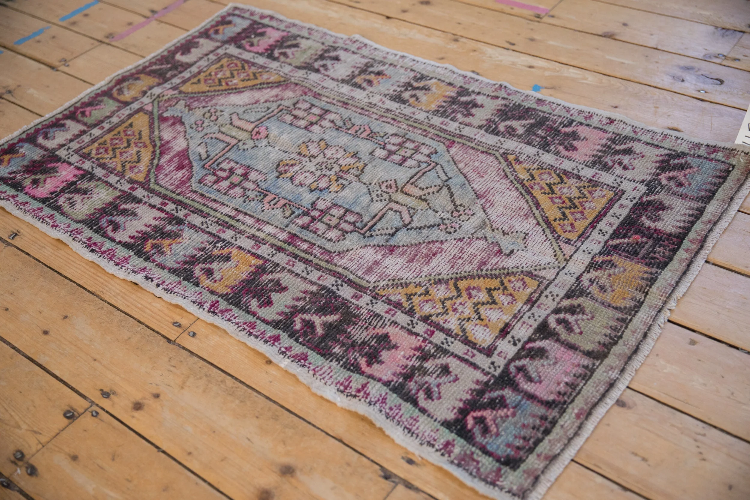 2.5x4 Vintage Distressed Oushak Rug - Image 4