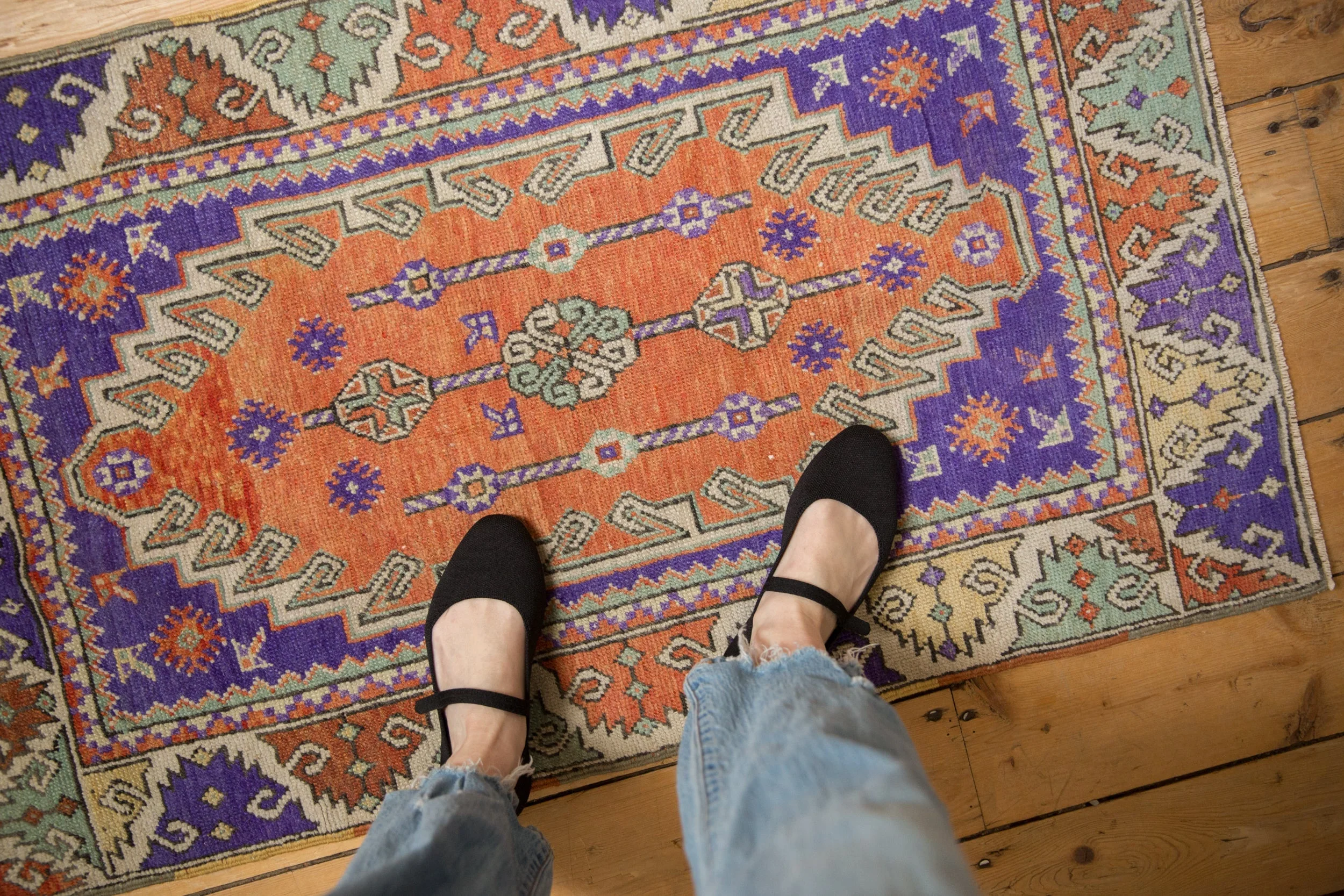 2.5x4 Vintage Distressed Oushak Rug - Image 2