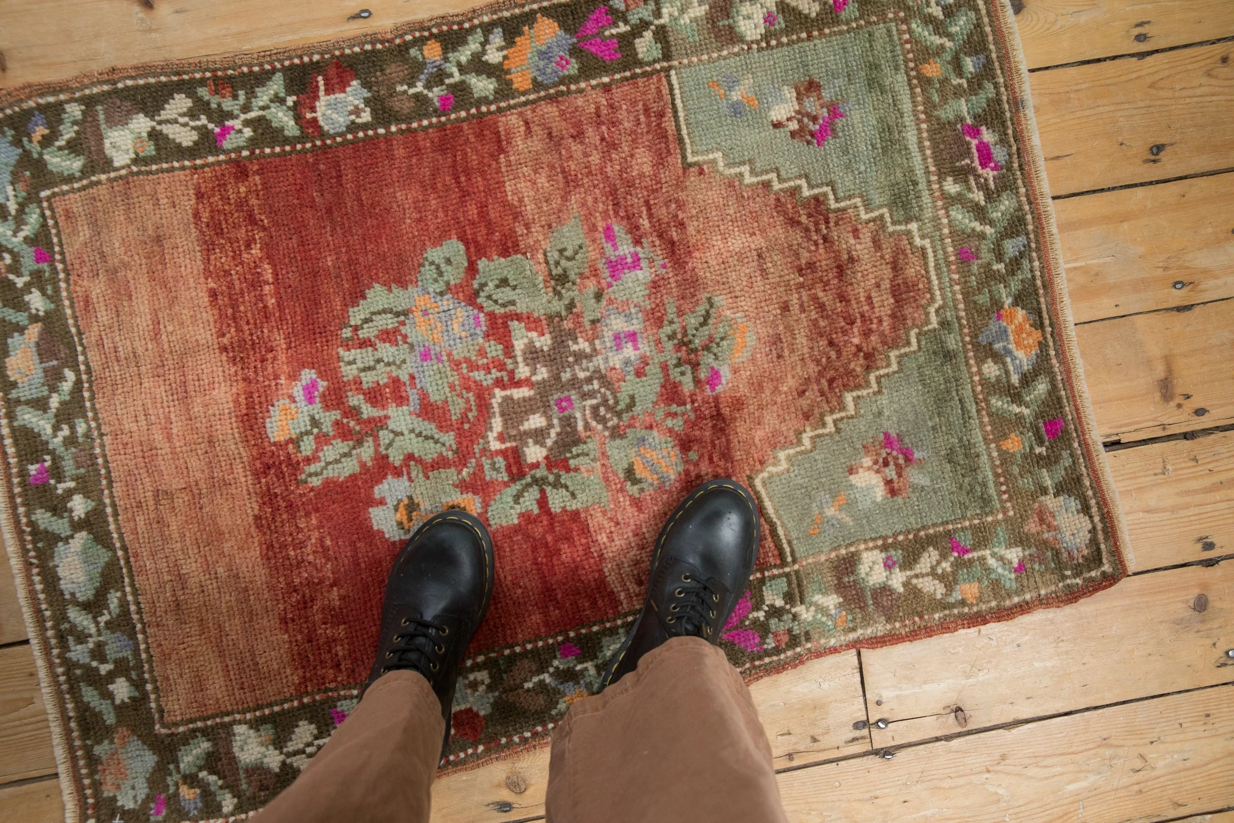 2.5x4 Vintage Distressed Oushak Rug - Image 2