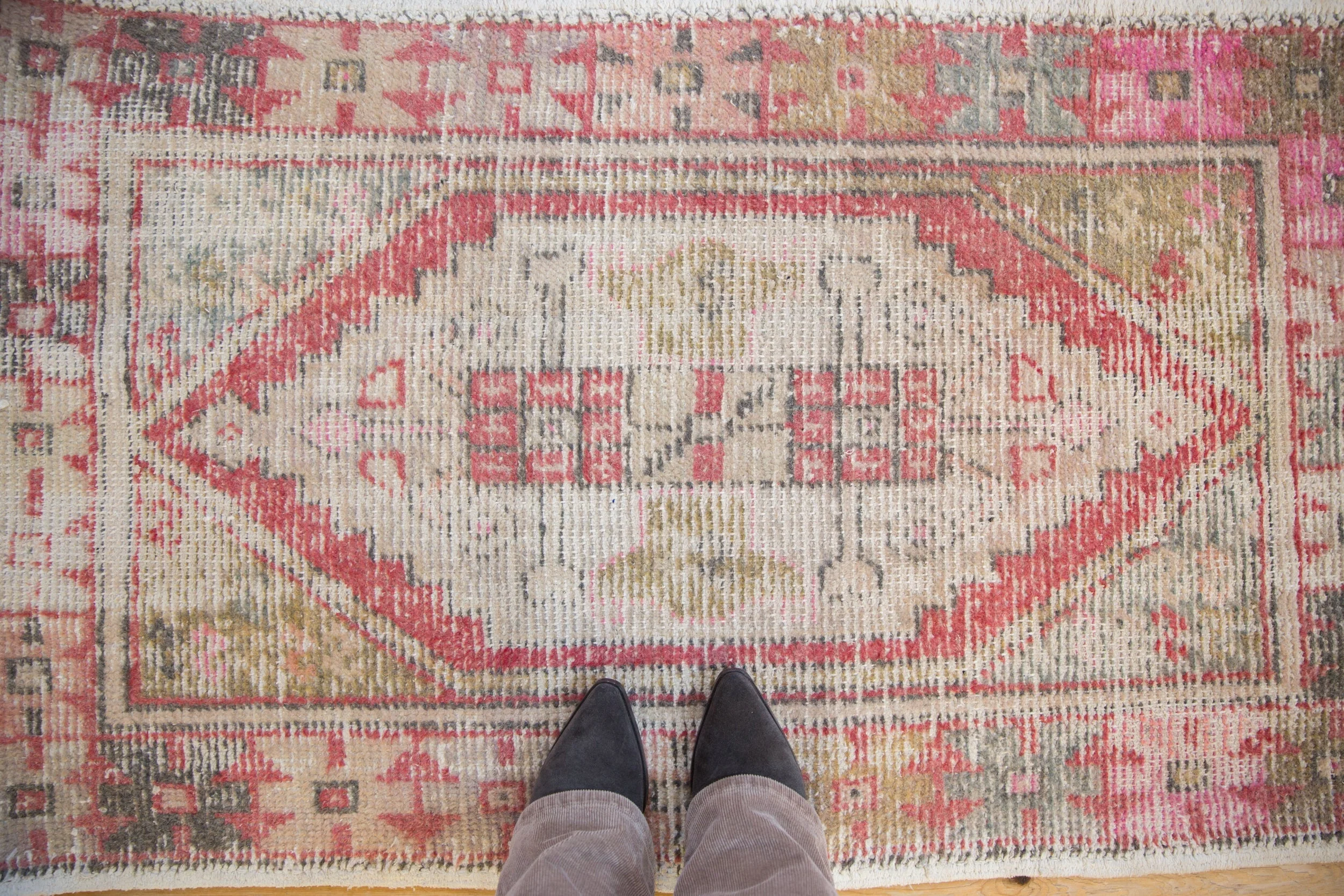 2.5x4 Vintage Distressed Oushak Rug - Image 2