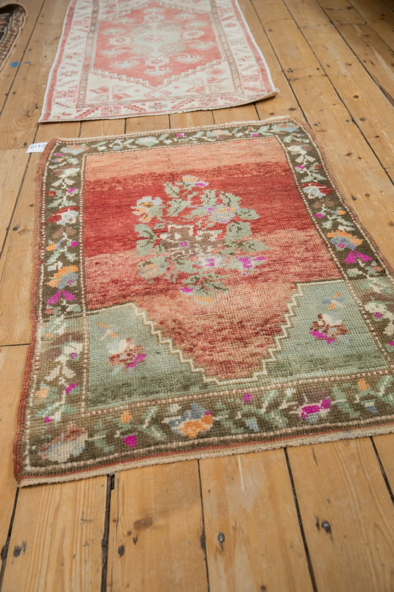 2.5x4 Vintage Distressed Oushak Rug - Image 4