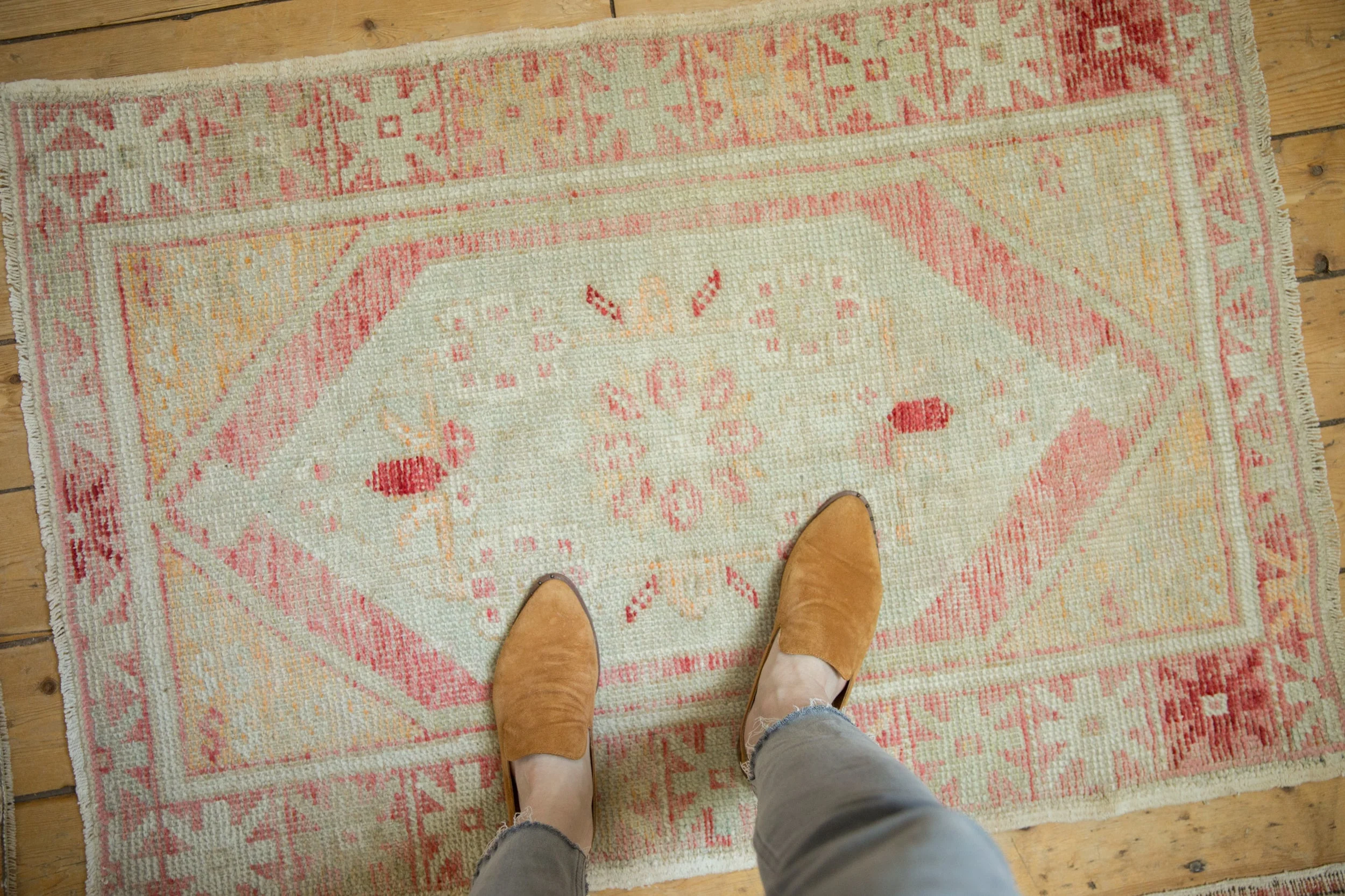 2.5x4 Vintage Distressed Oushak Rug - Image 2
