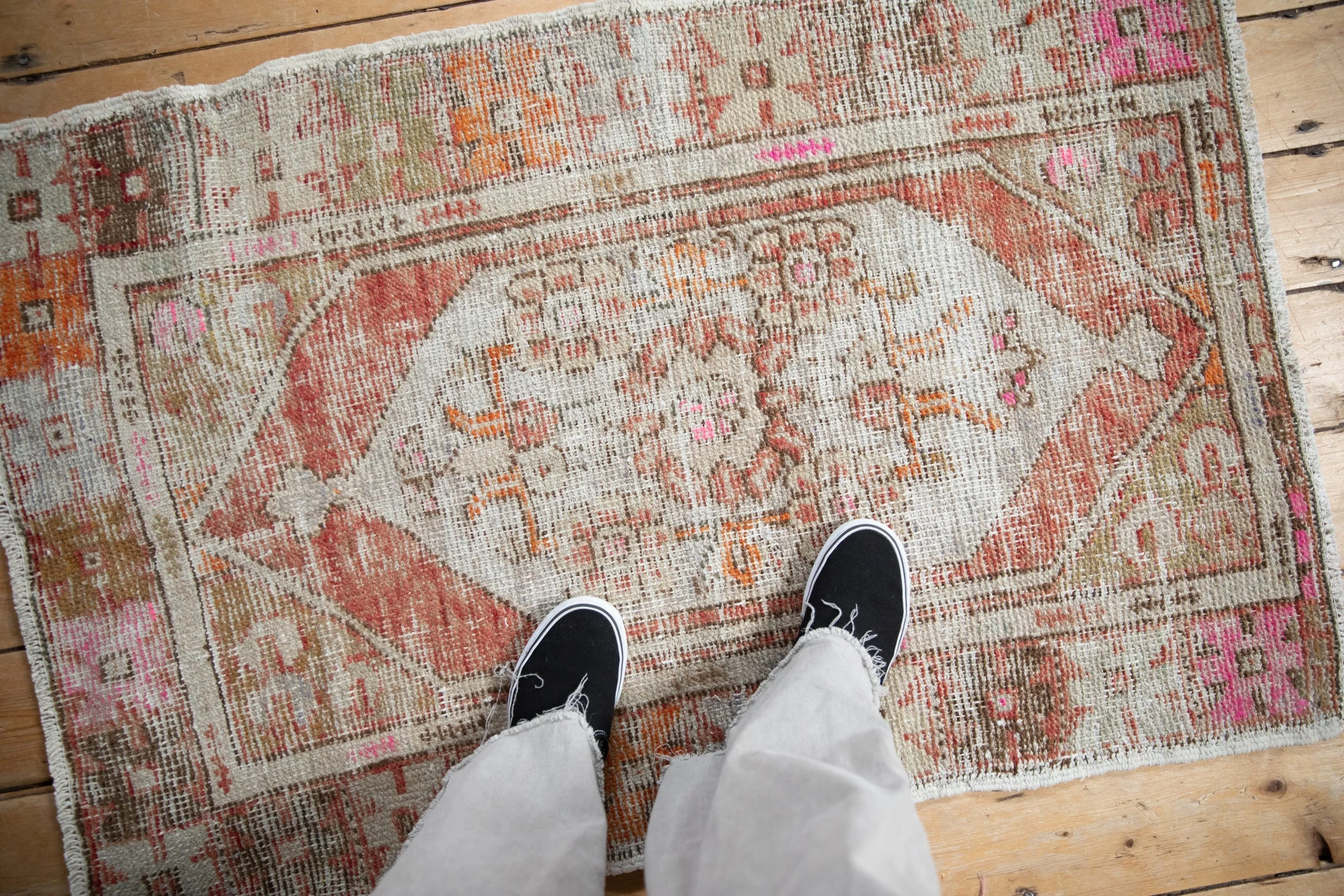 2.5x4 Vintage Distressed Oushak Rug - Image 2