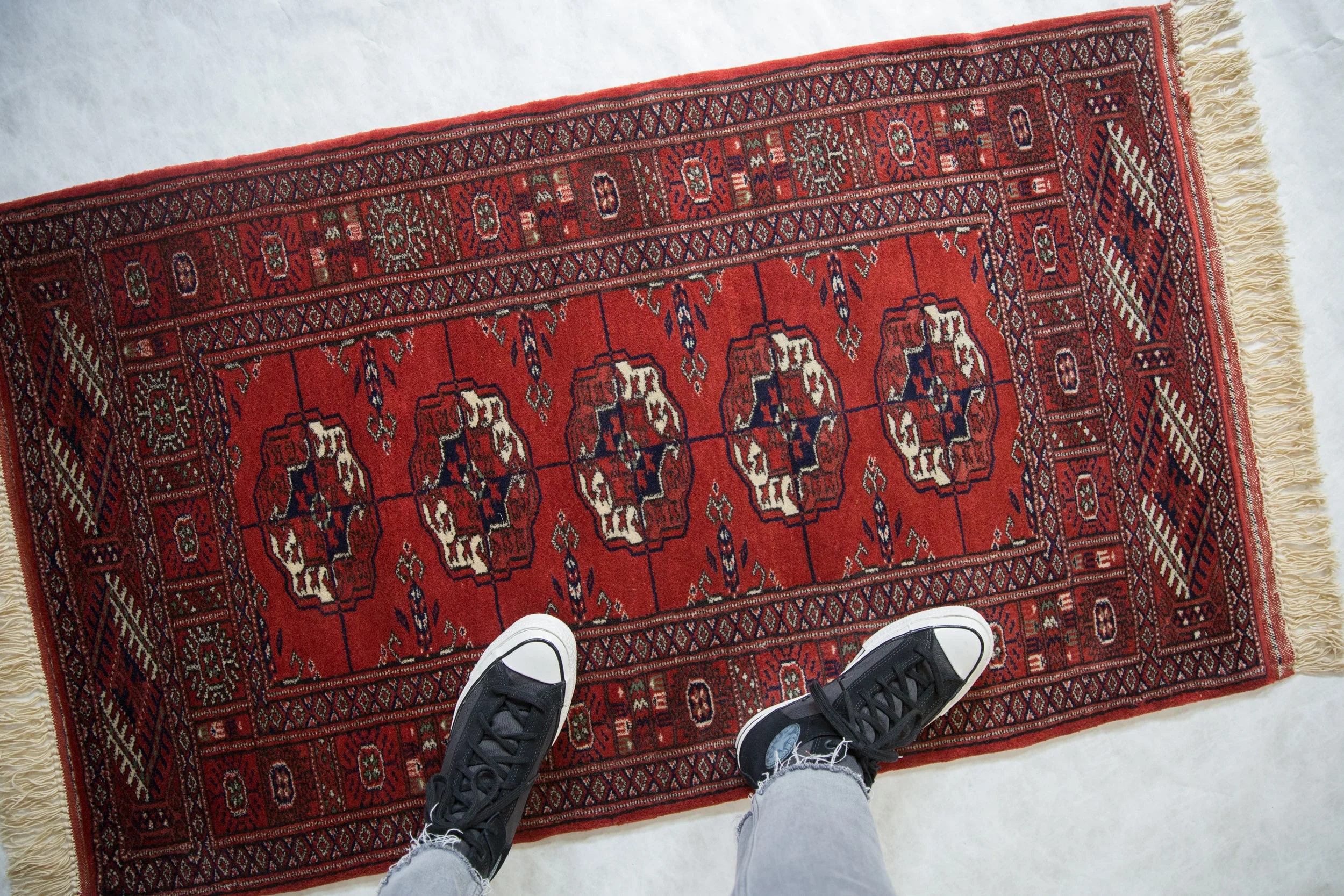 2.5x4 Vintage Fine Bokhara Rug Runner - Image 2