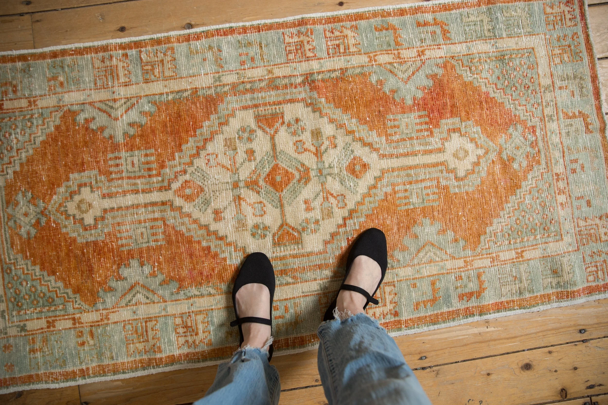 2.5x5.5 Vintage Distressed Oushak Rug Runner - Image 2