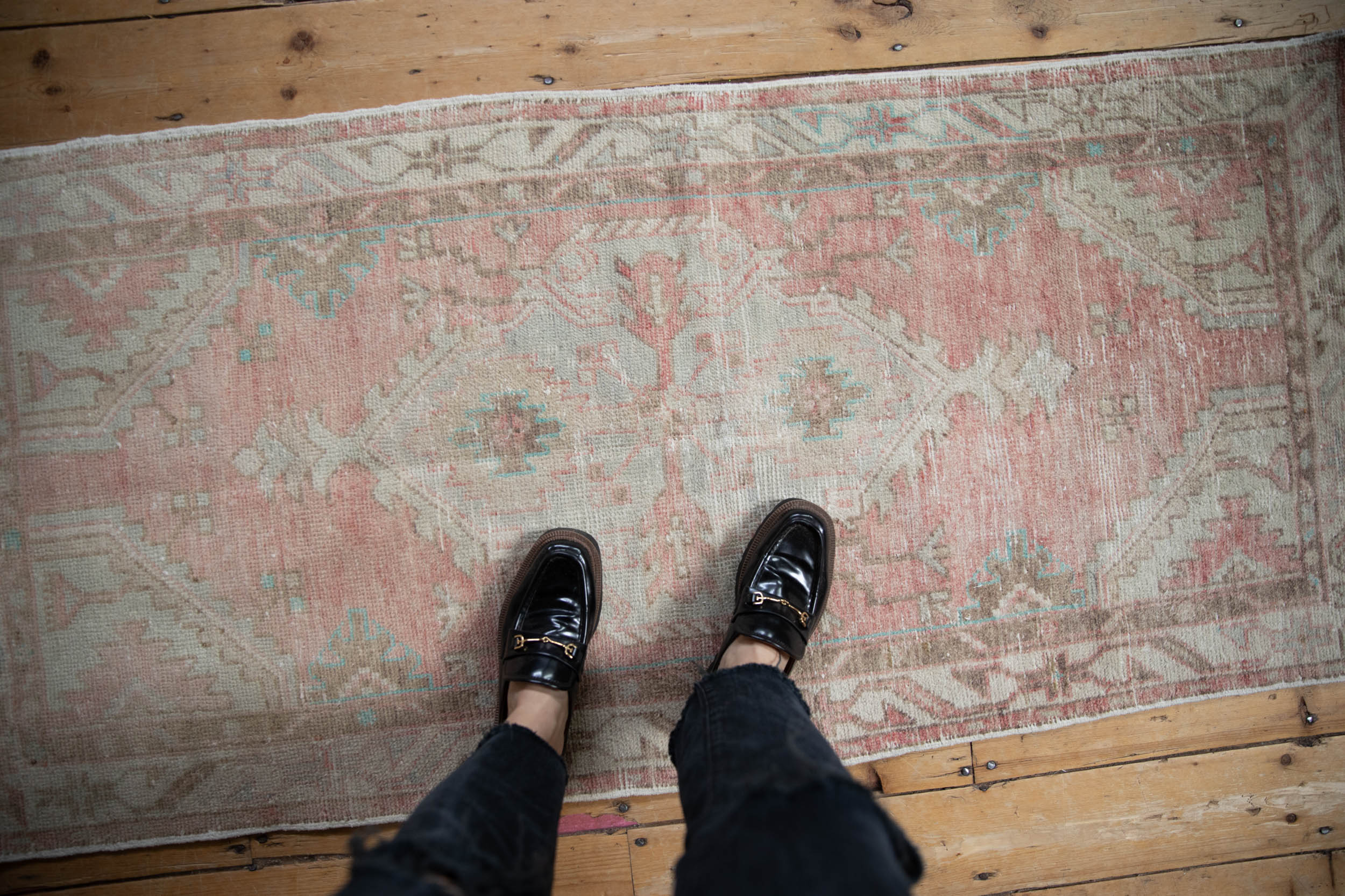 2.5x5.5 Vintage Distressed Oushak Rug Runner - Image 2