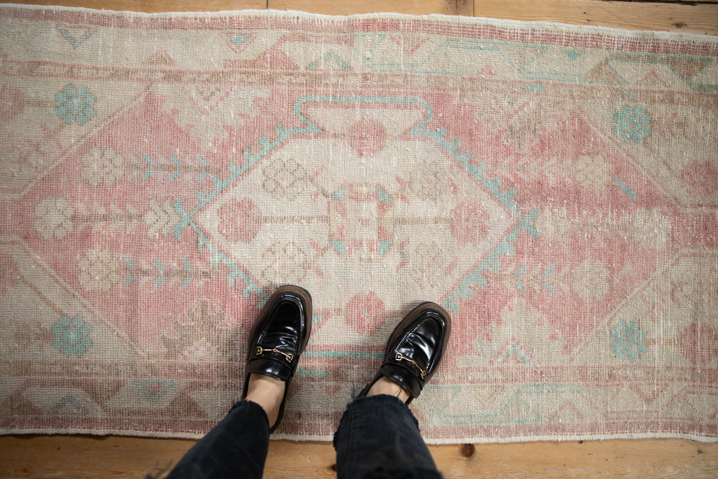 2.5x5.5 Vintage Distressed Oushak Rug Runner - Image 2