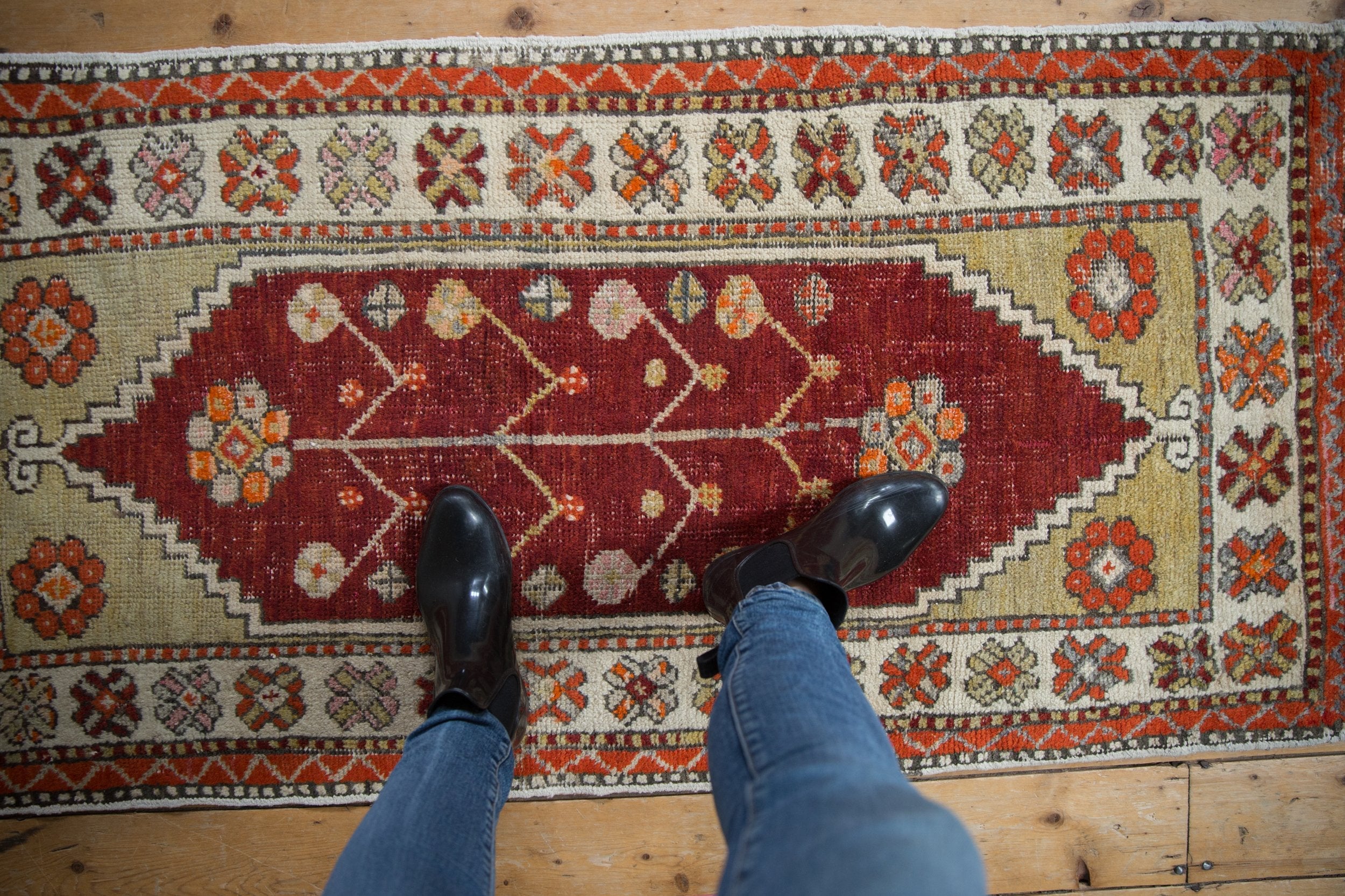 2.5x5.5 Vintage Distressed Oushak Rug Runner - Image 2