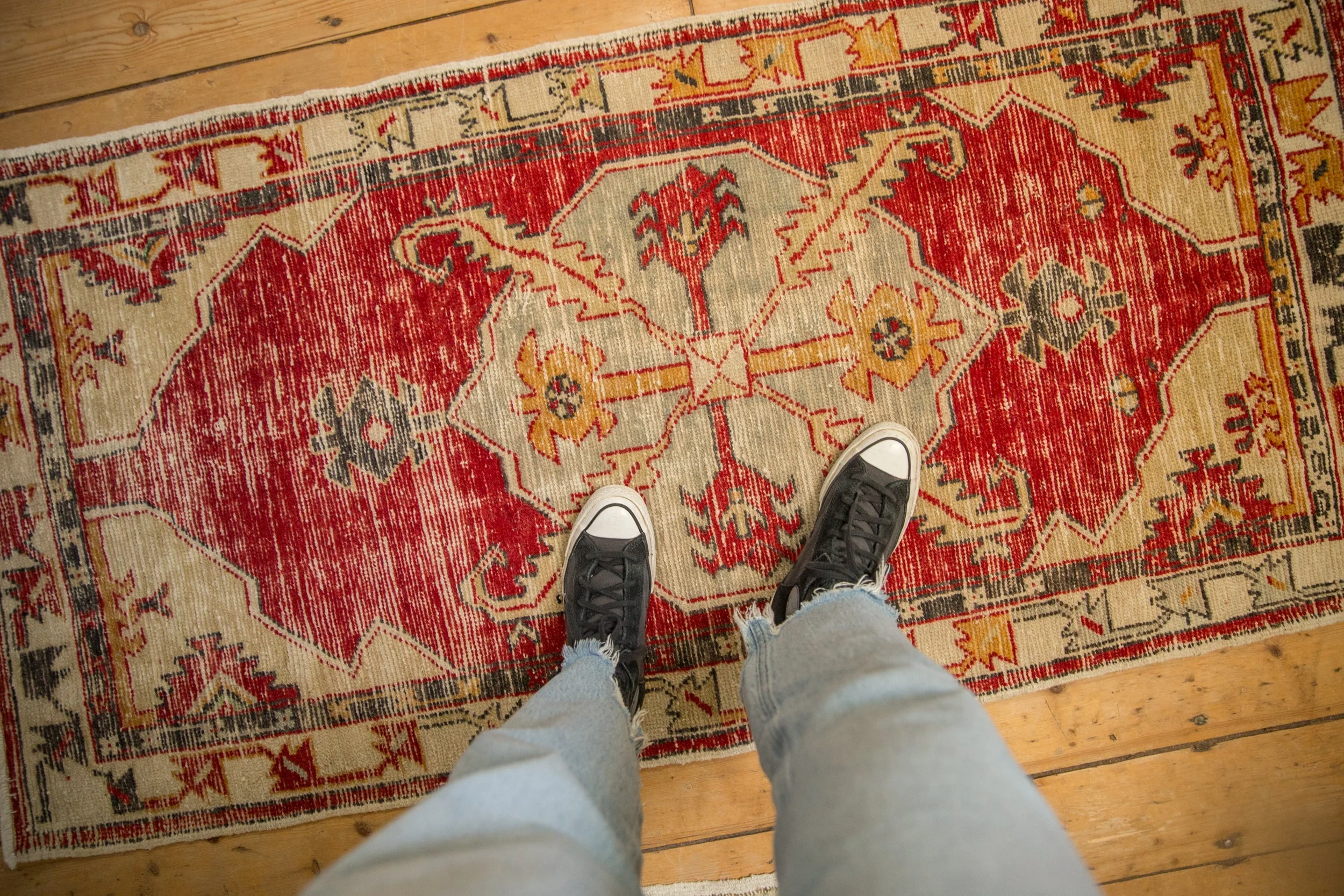 2.5x5.5 Vintage Distressed Oushak Rug Runner - Image 2