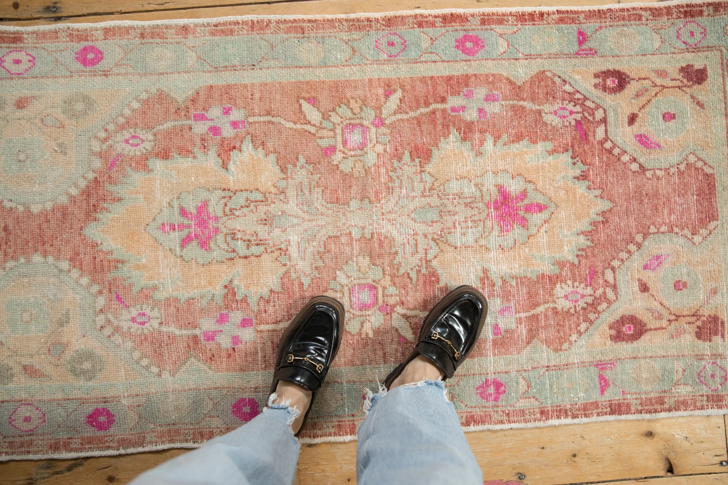 2.5x5.5 Vintage Distressed Oushak Rug Runner - Image 2