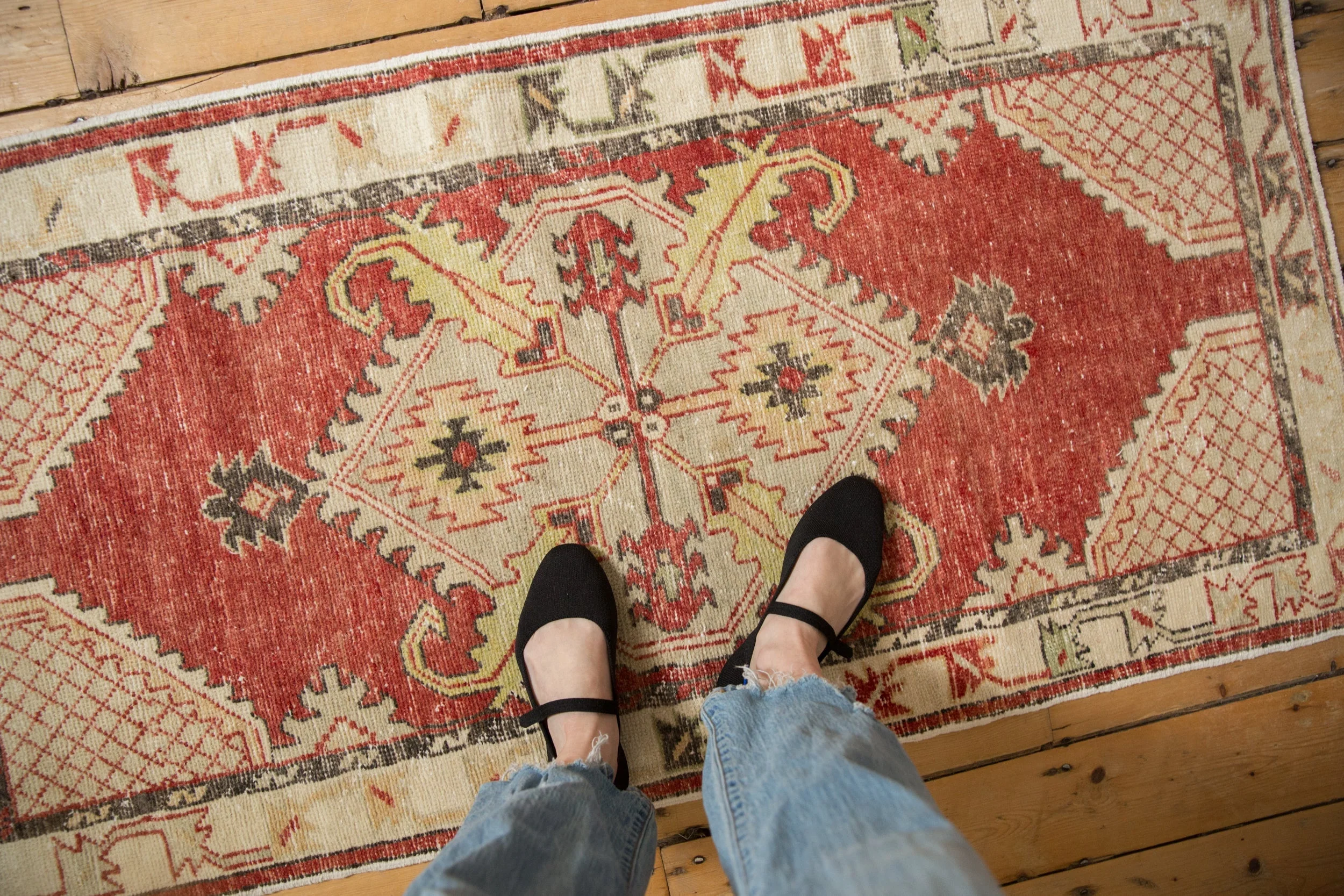 2.5x5.5 Vintage Distressed Oushak Rug Runner - Image 2