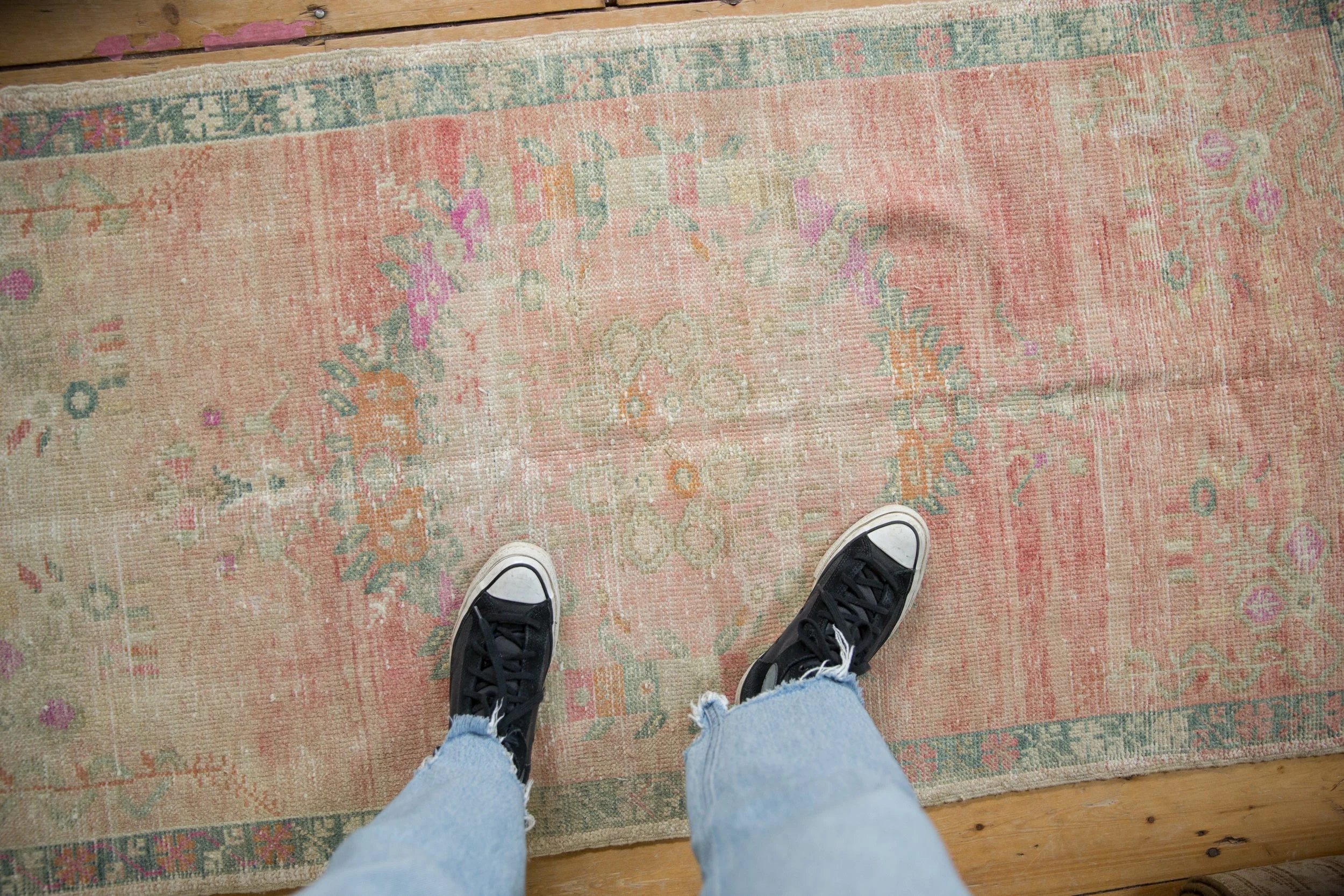 2.5x5.5 Vintage Distressed Oushak Rug Runner - Image 2