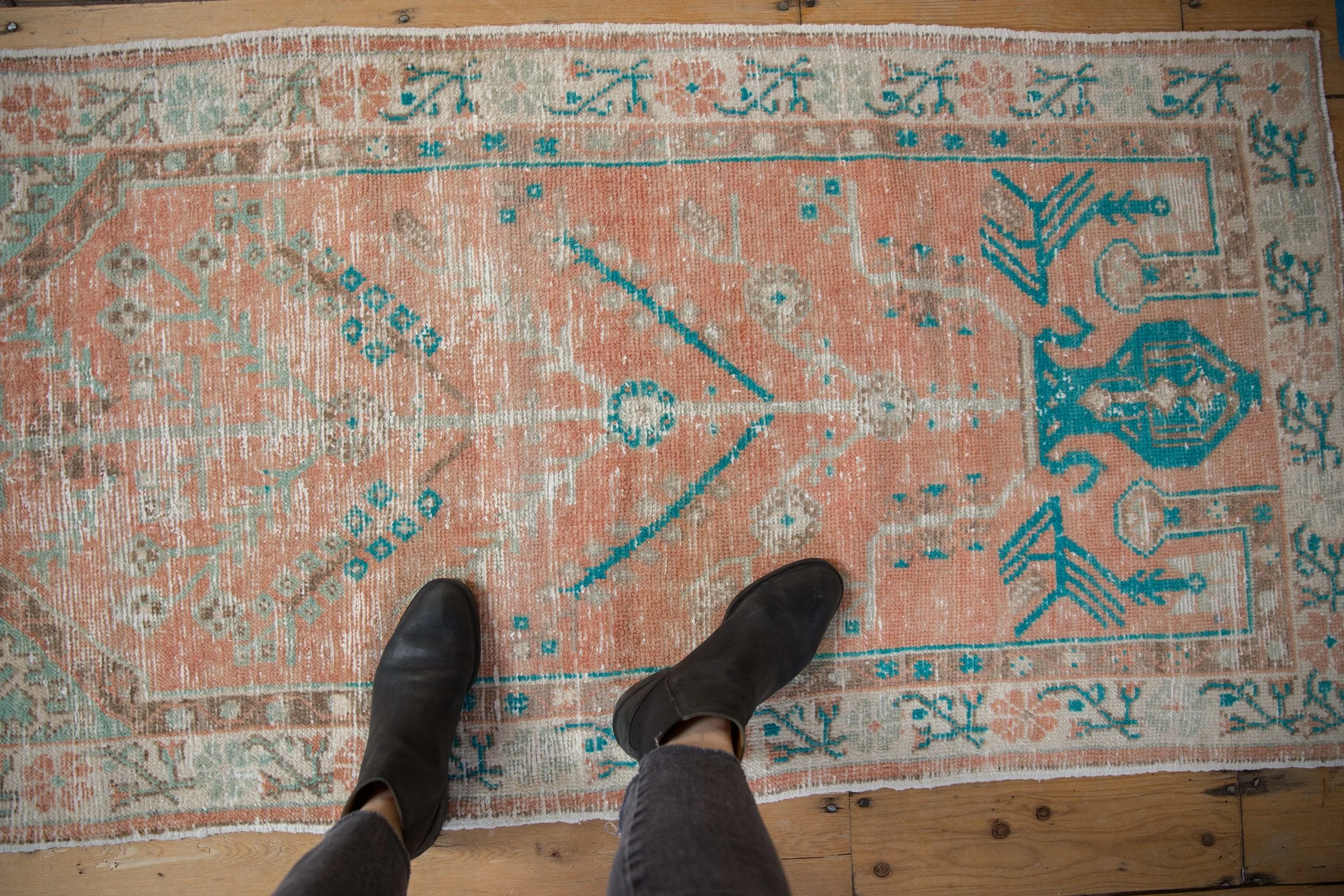 2.5x5.5 Vintage Distressed Oushak Rug Runner - Image 2