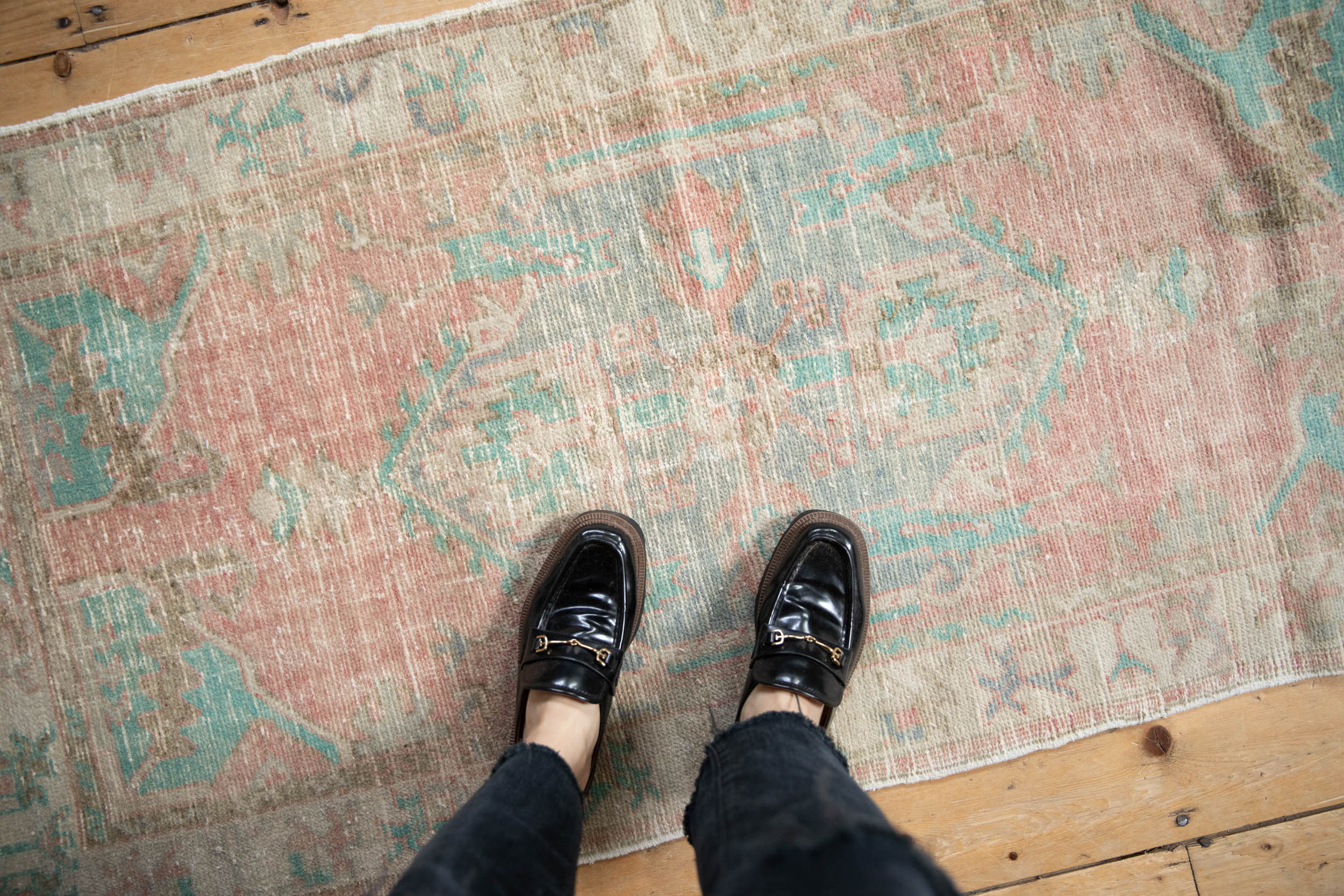2.5x5.5 Vintage Distressed Oushak Rug Runner - Image 2