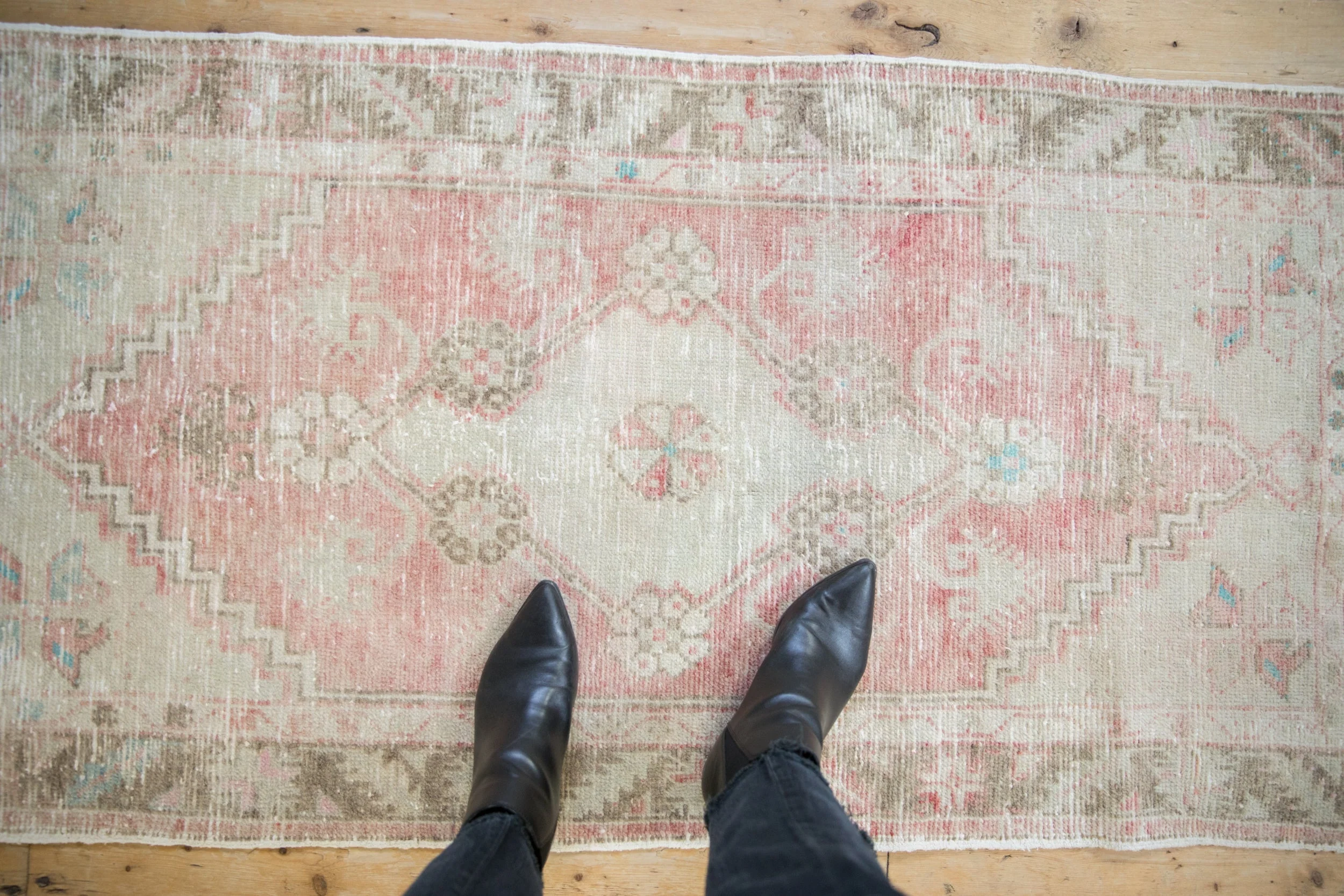 2.5x5.5 Vintage Distressed Oushak Rug Runner - Image 2
