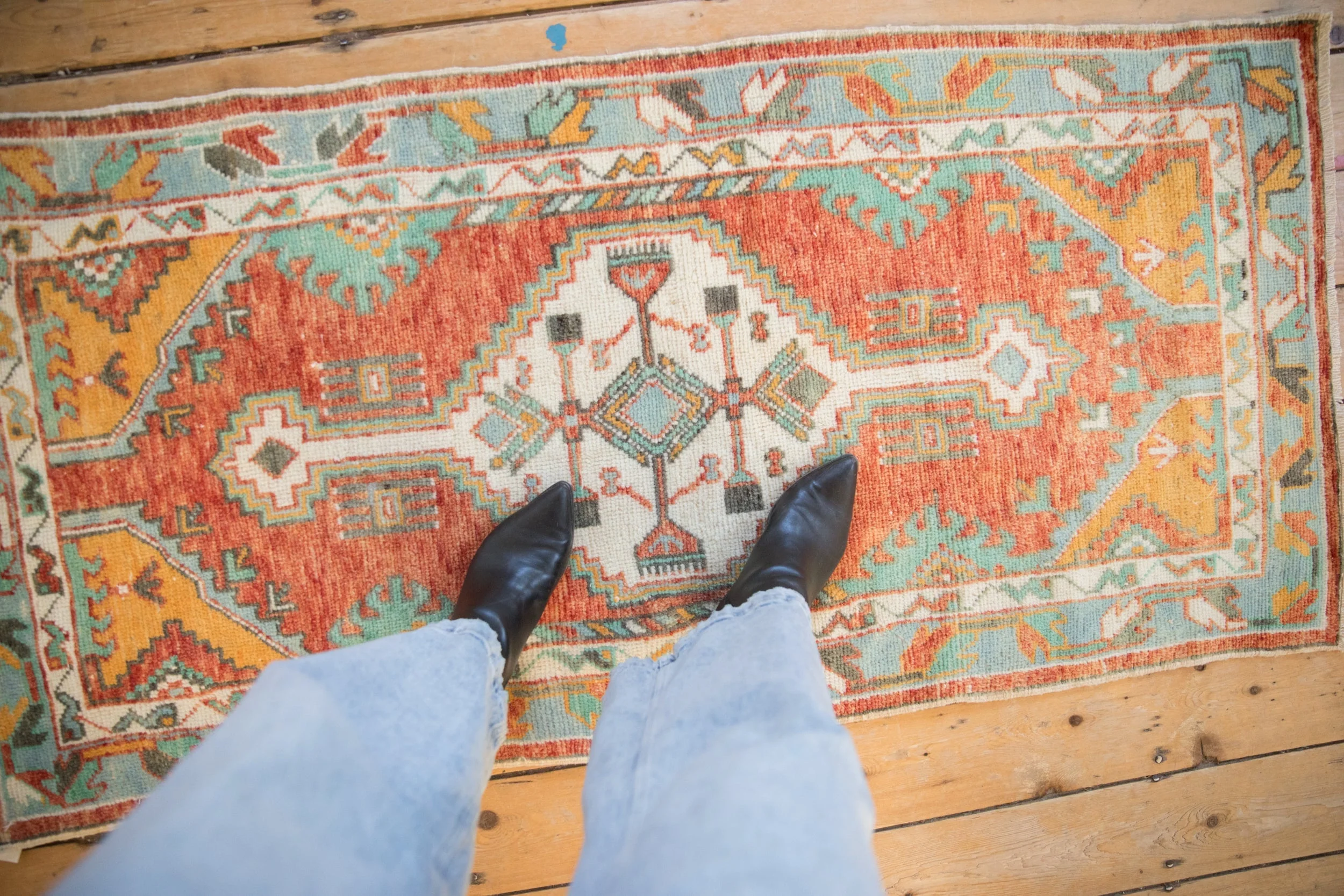 2.5x5.5 Vintage Oushak Rug Runner - Image 2
